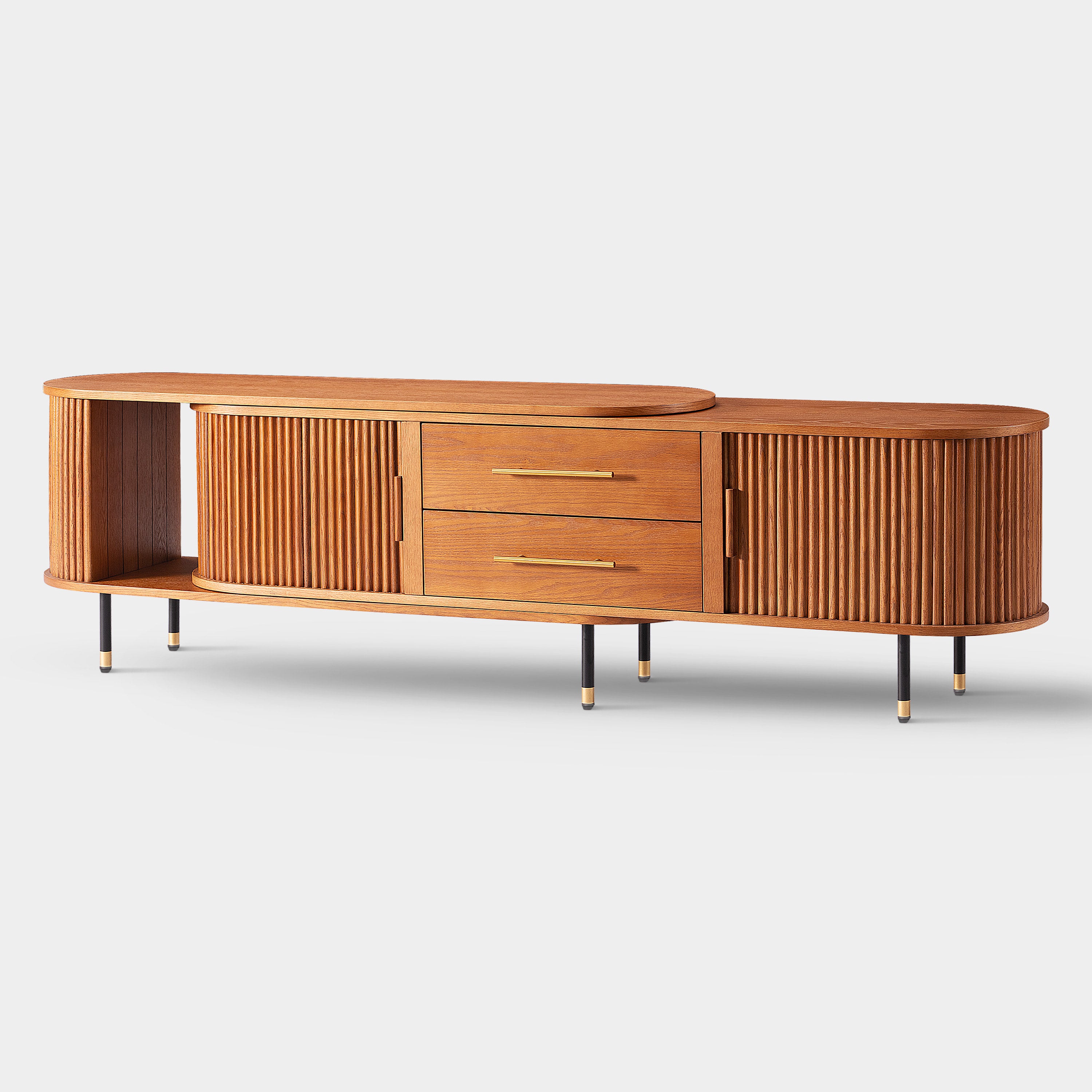 Ewan Oak Extendable Media Console 79" to 110"