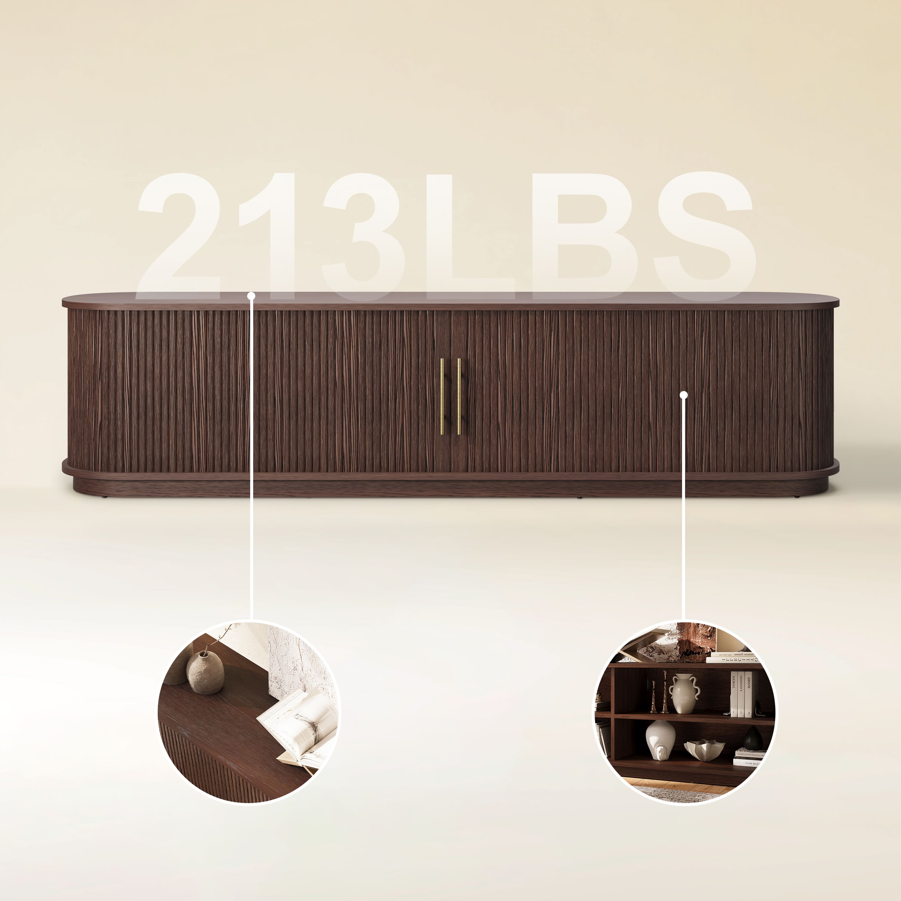 Sledin Sliding Door Media Console 84"W