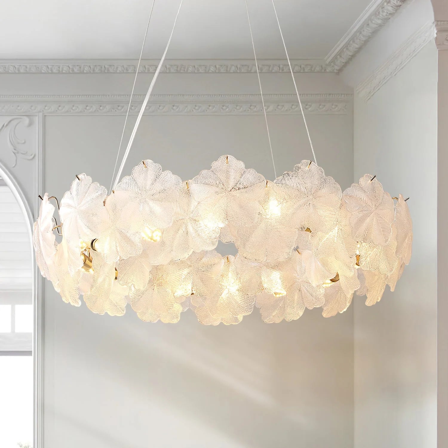 Petralis Glass Bloom Round Chandelier