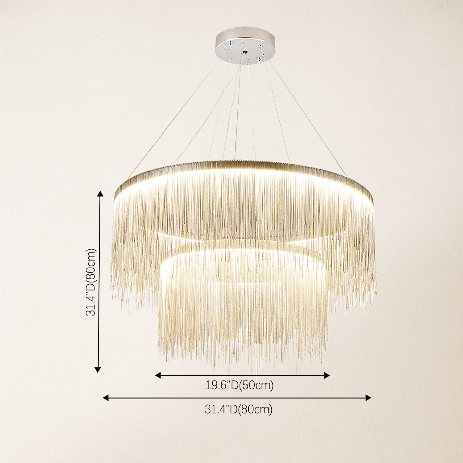 Teresa Cadena Steel Tassel Modern Chandelier 80 cm W