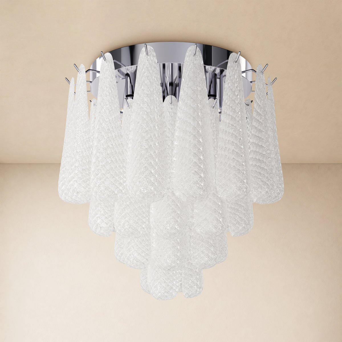Veloria Murano Glass Leaf Flush Mount 20"D