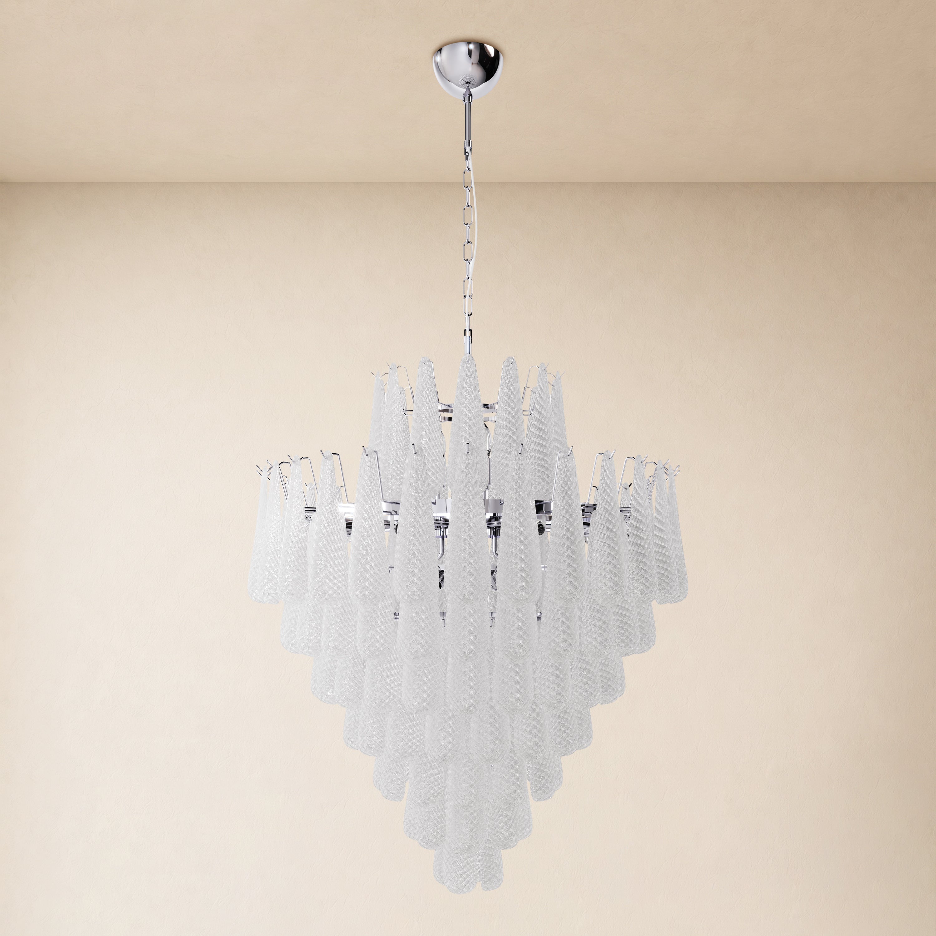 Veloria Murano Glass Leaf Tiered Chandelier 36"D