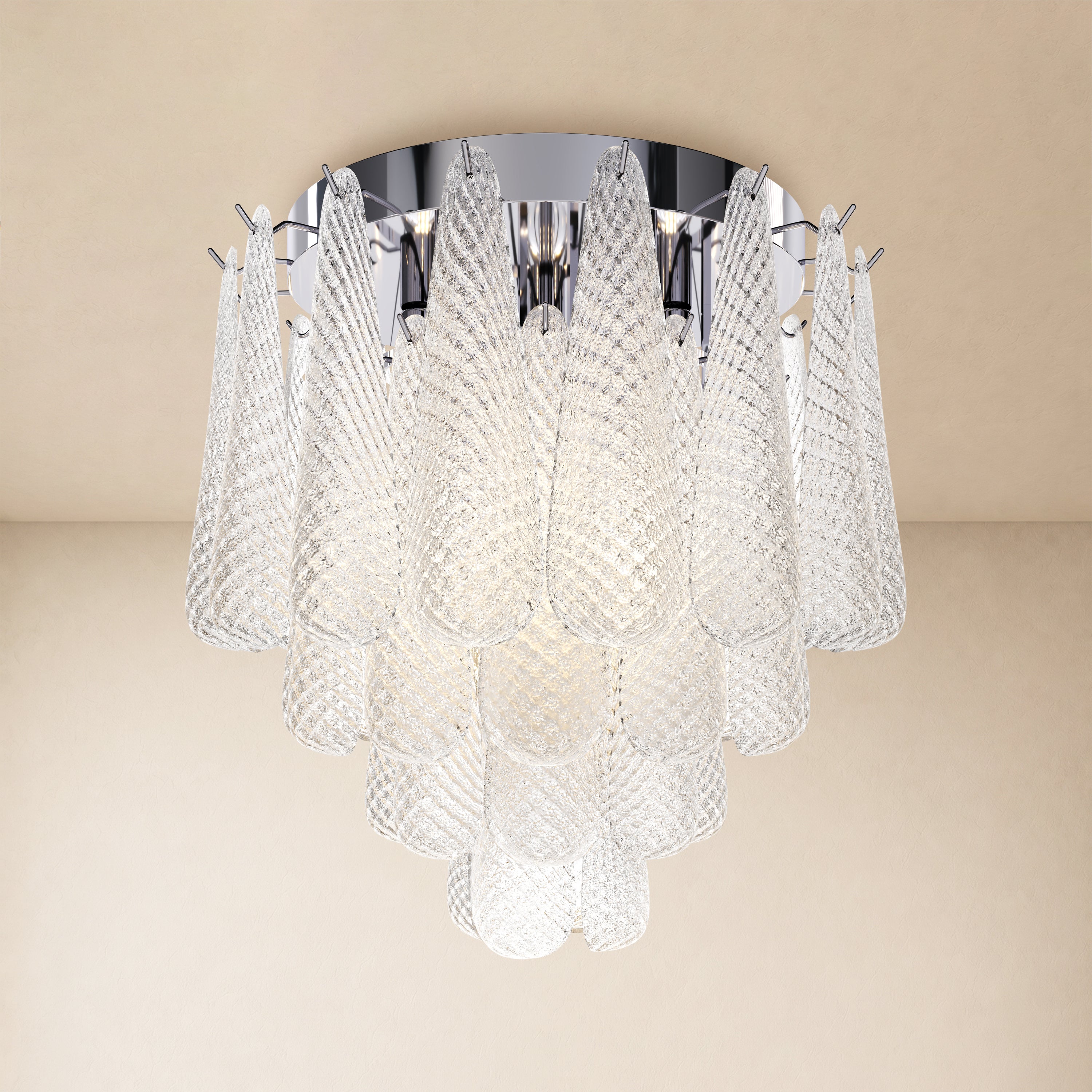 Veloria Murano Glass Leaf Flush Mount 20"D