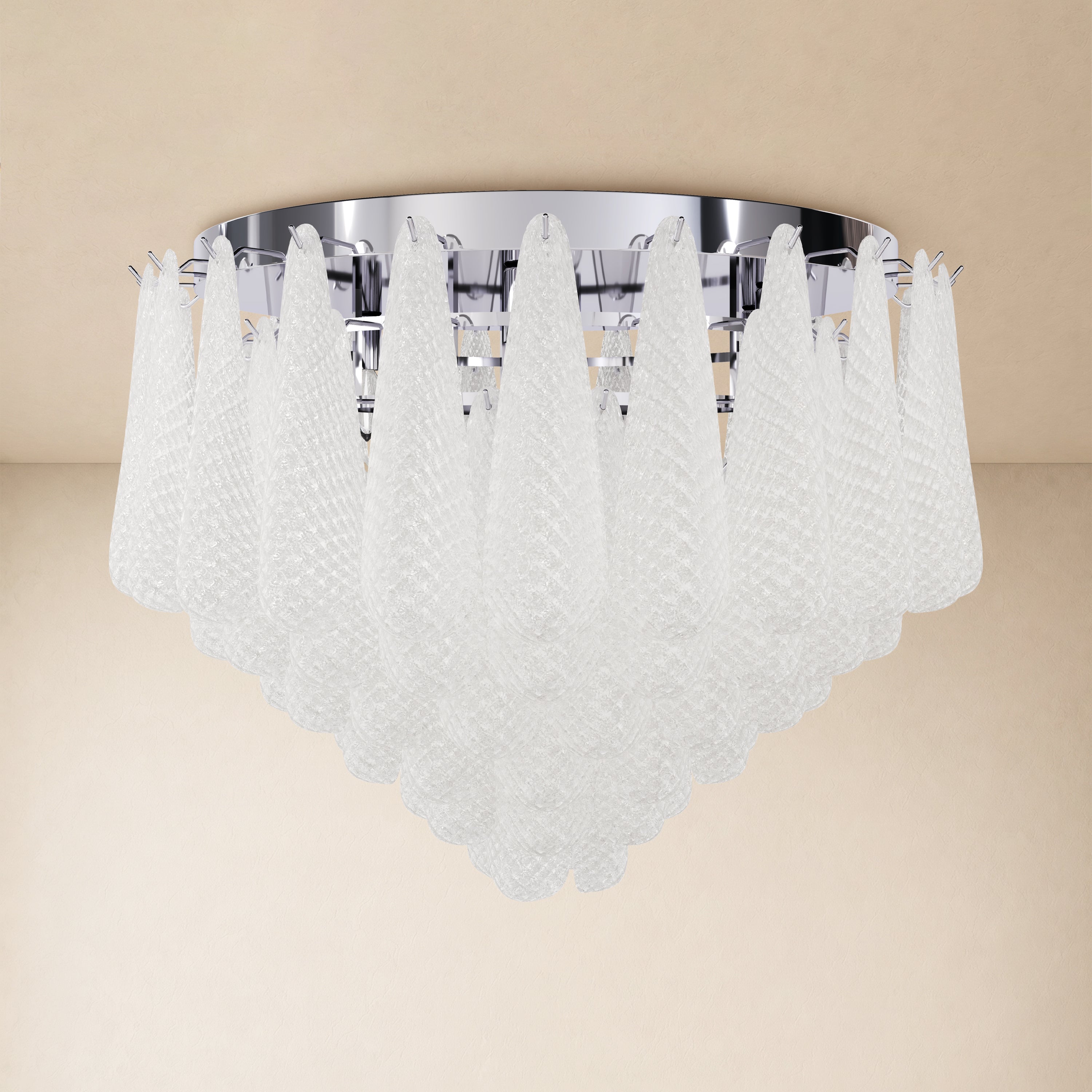 Veloria Murano Glass Leaf Flush Mount 30"D
