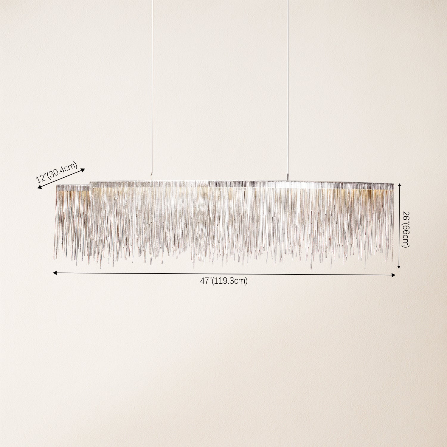 Teresa Cadena Metal Tassel Dining Room Light 120 cm W