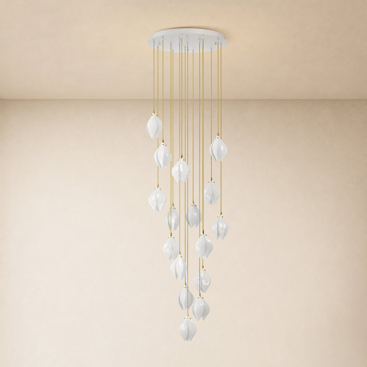 Veylune Ceramic Flower Cluster Chandelier 8"-48"D