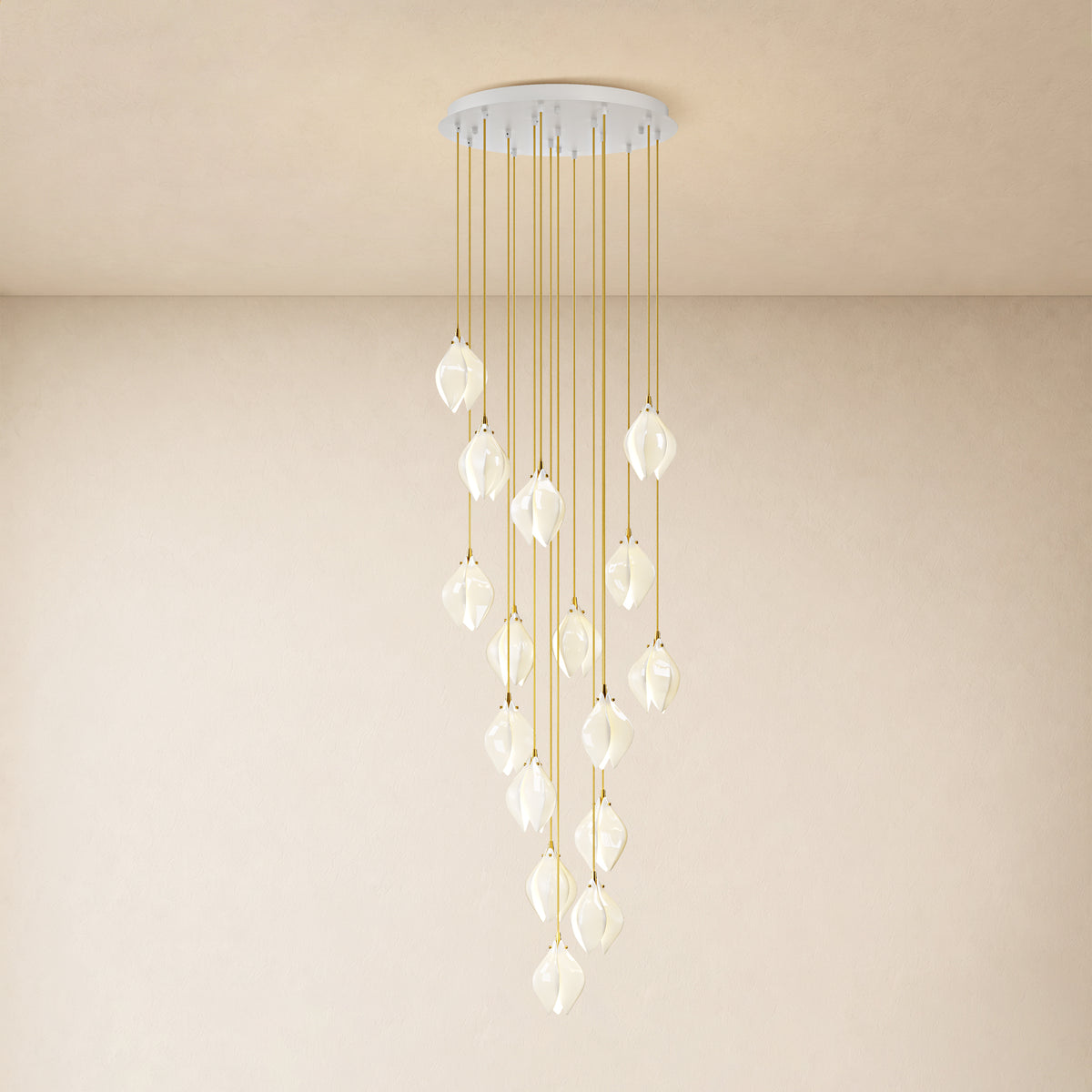 Veylune Ceramic Flower Cluster Chandelier 8"-48"D