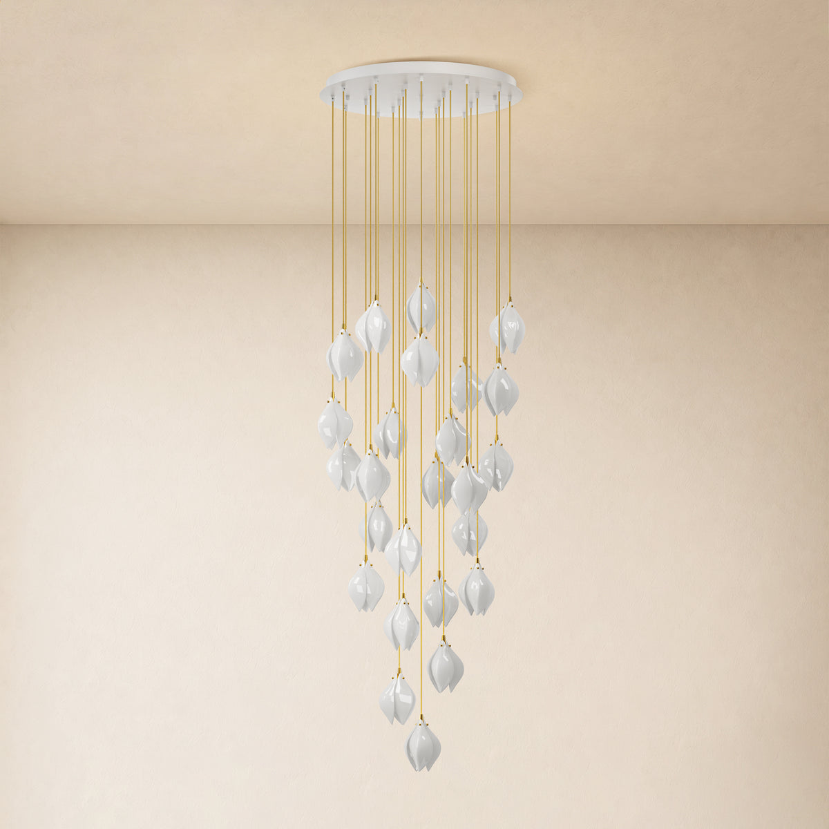 Veylune Ceramic Flower Cluster Chandelier 8"-48"D