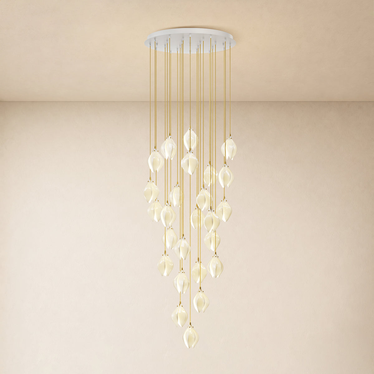 Veylune Ceramic Flower Cluster Chandelier 8"-48"D