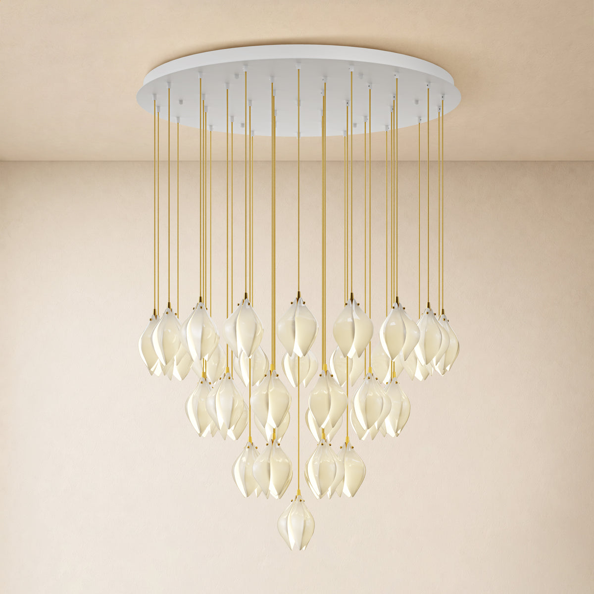 Veylune Ceramic Flower Cluster Chandelier 8"-48"D