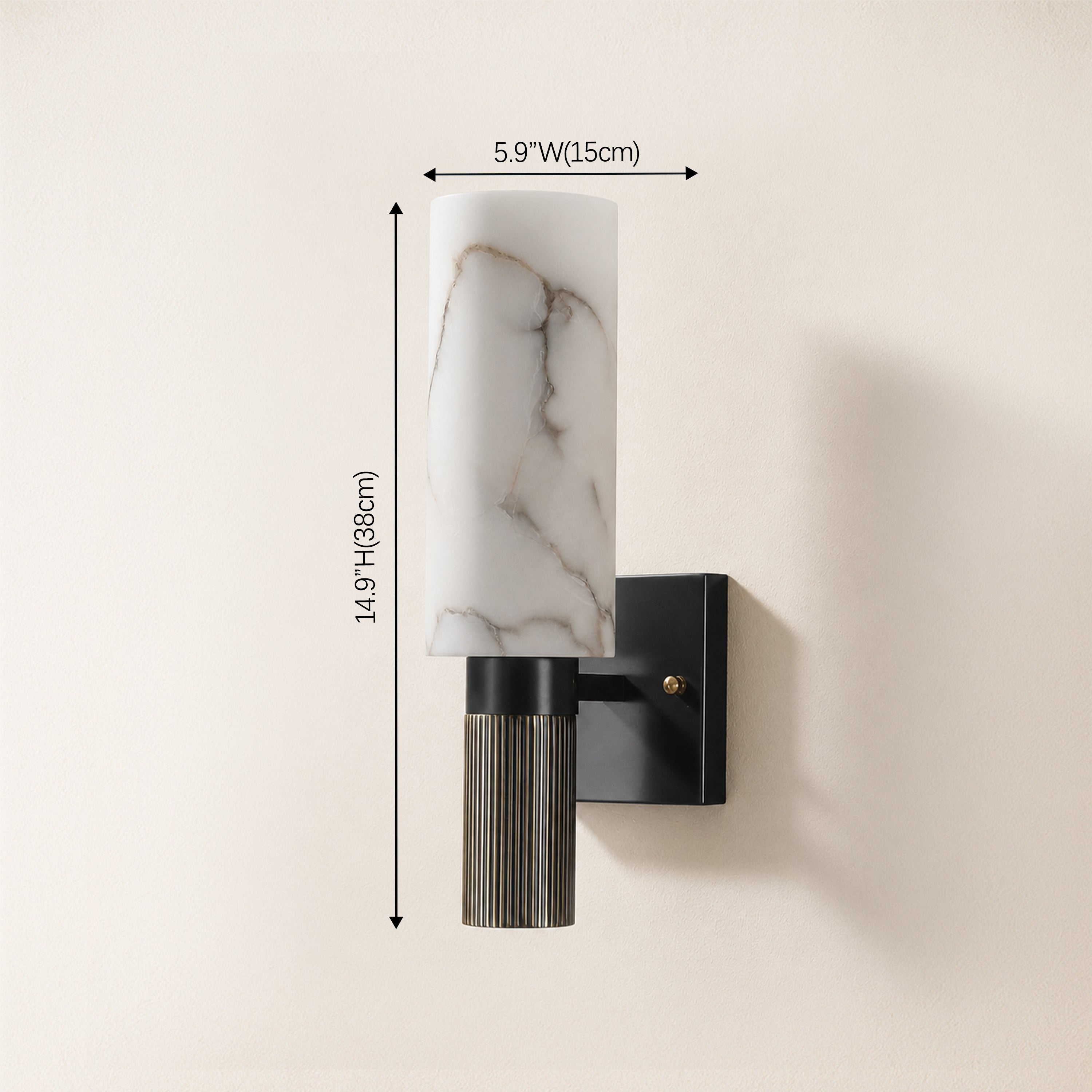 Xelora Alabaster Torch Wall Sconce