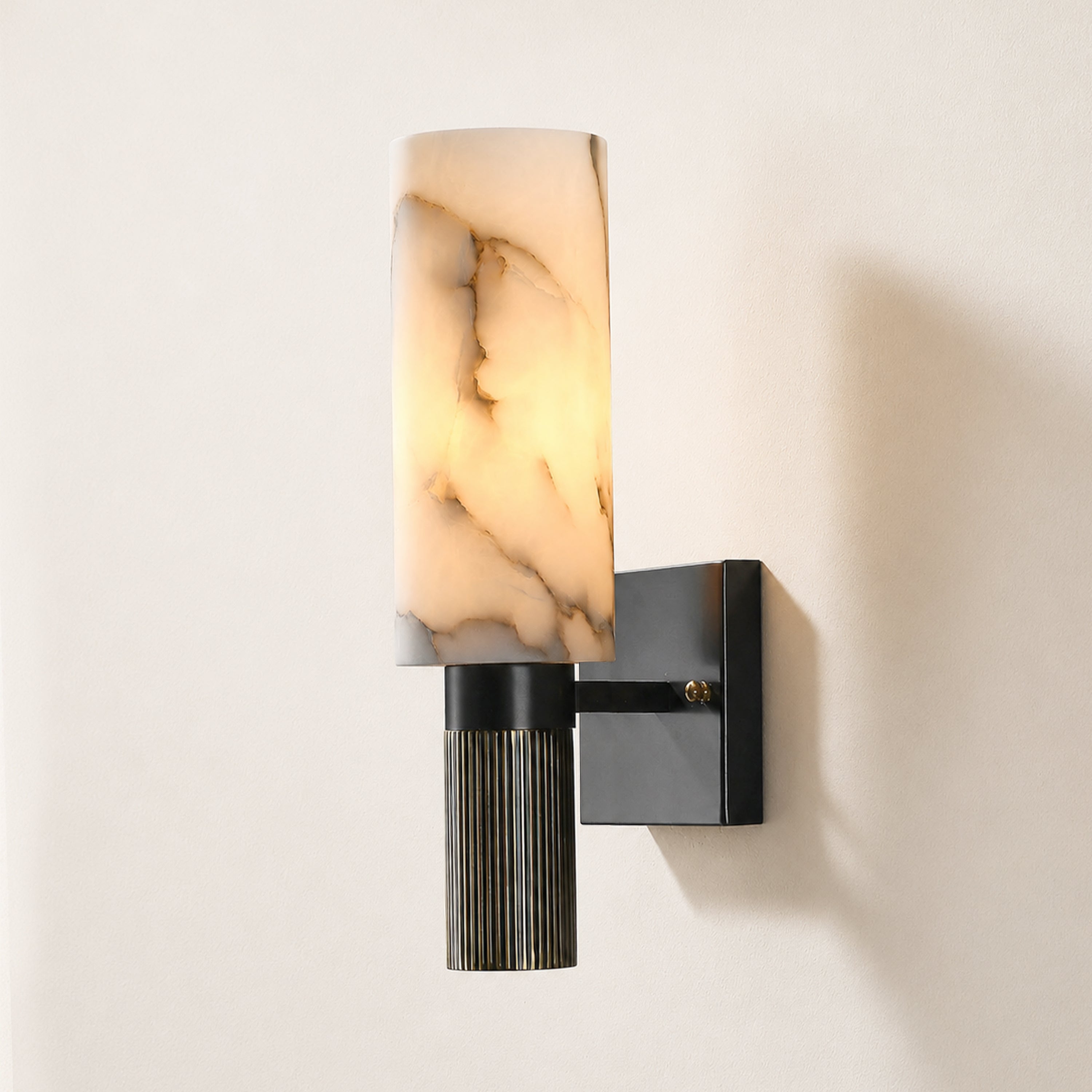 Xelora Alabaster Torch Wall Sconce