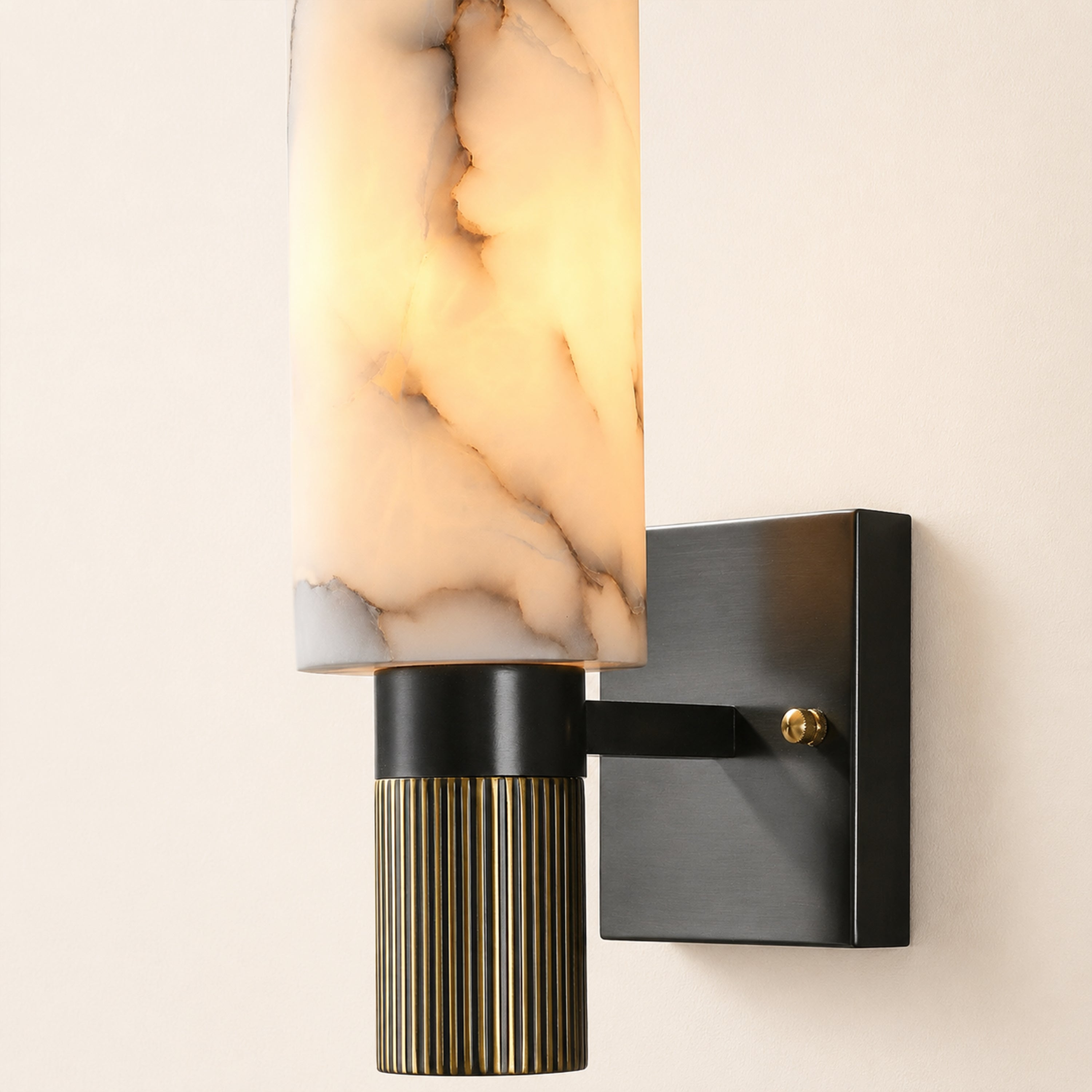 Xelora Alabaster Torch Wall Sconce