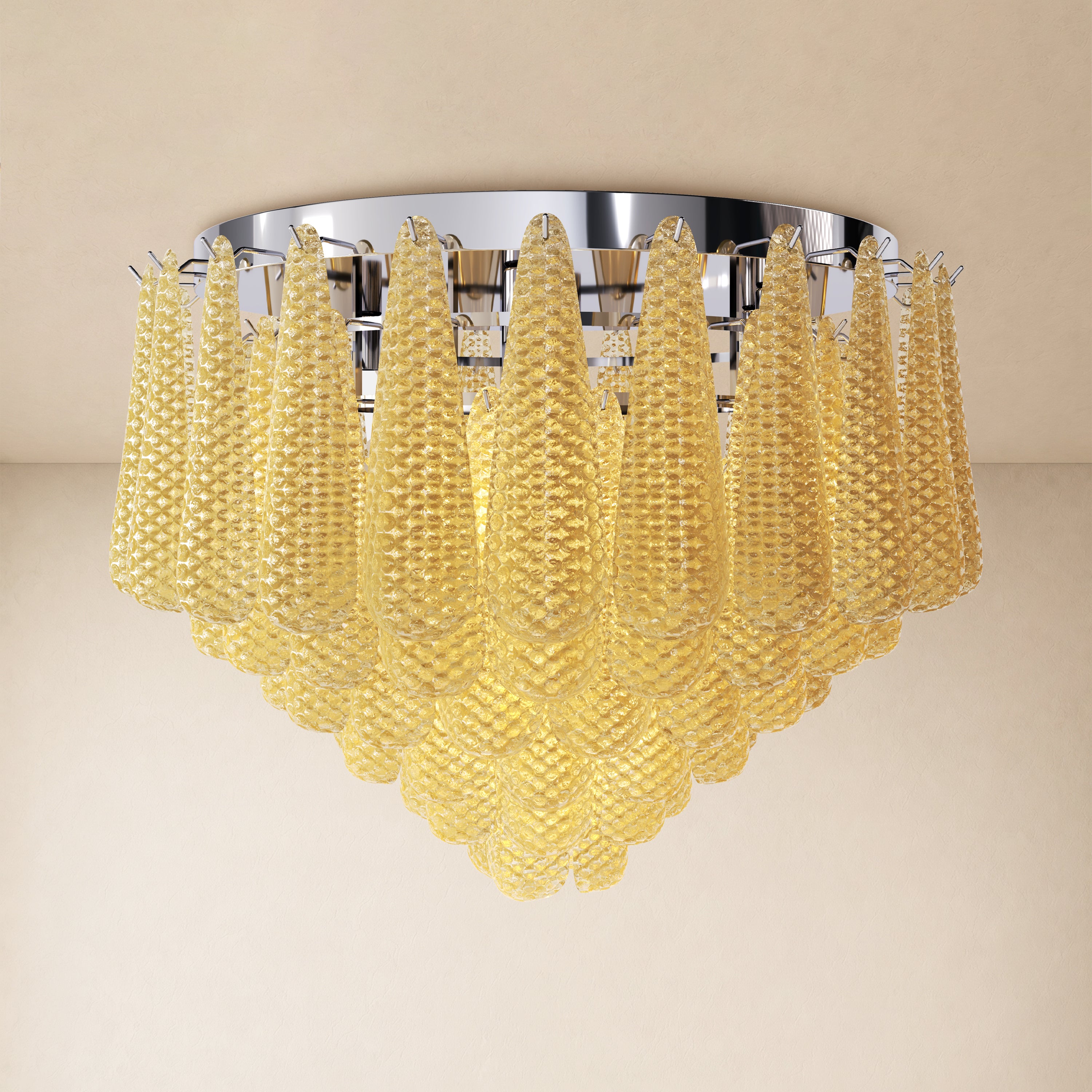 Veloria Murano Glass Leaf Flush Mount 30"D