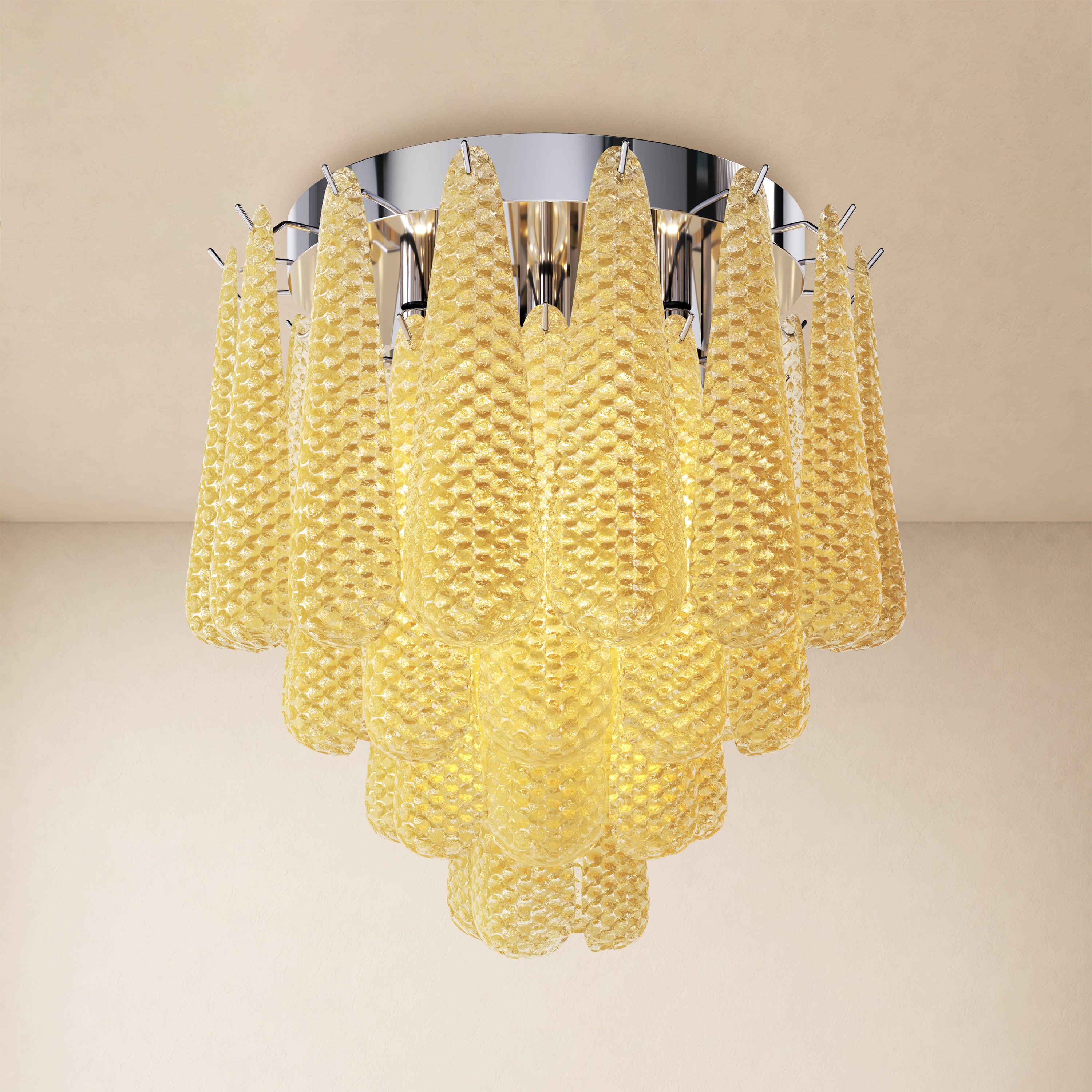 Veloria Murano Glass Leaf Flush Mount 20"D