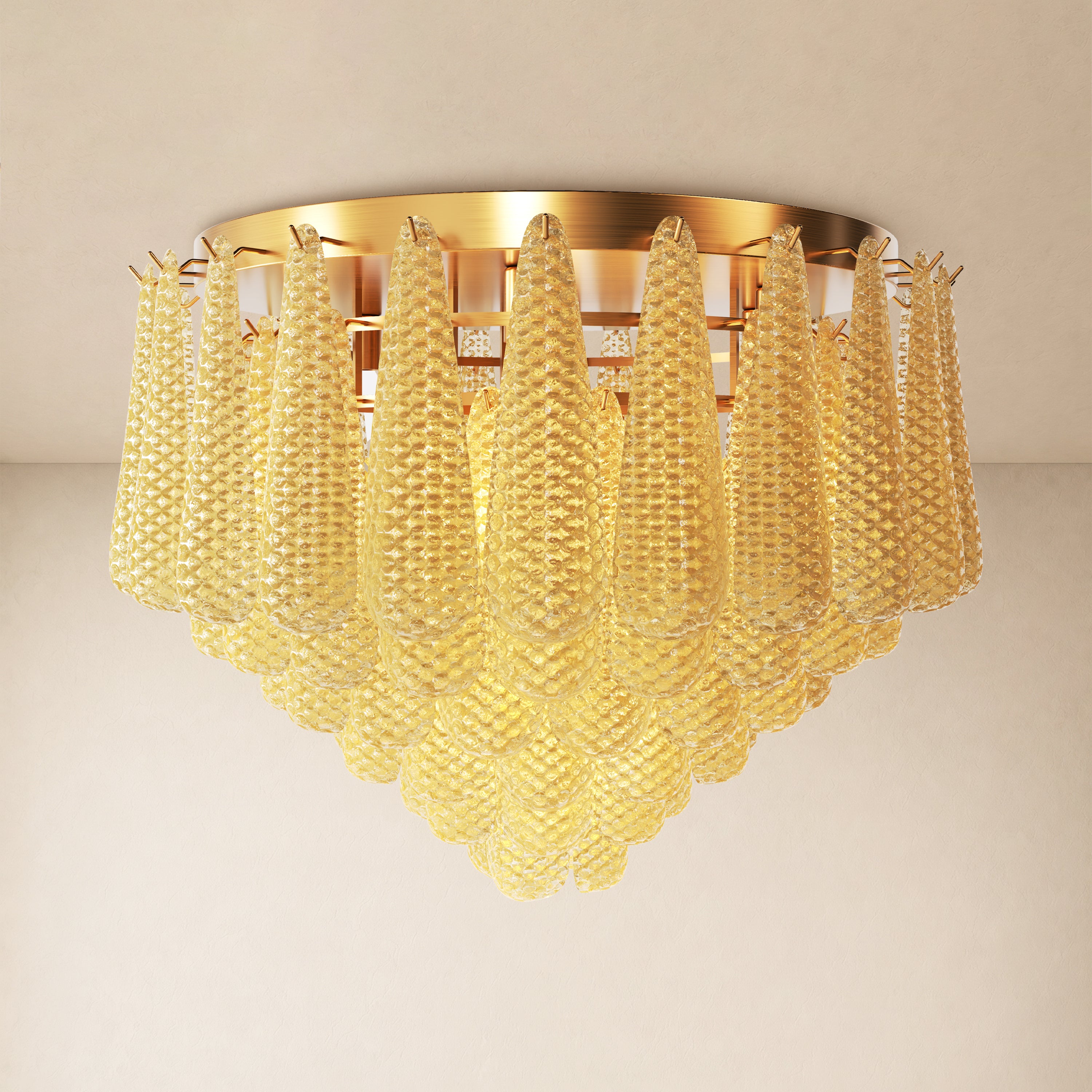 Veloria Murano Glass Leaf Flush Mount 30"D