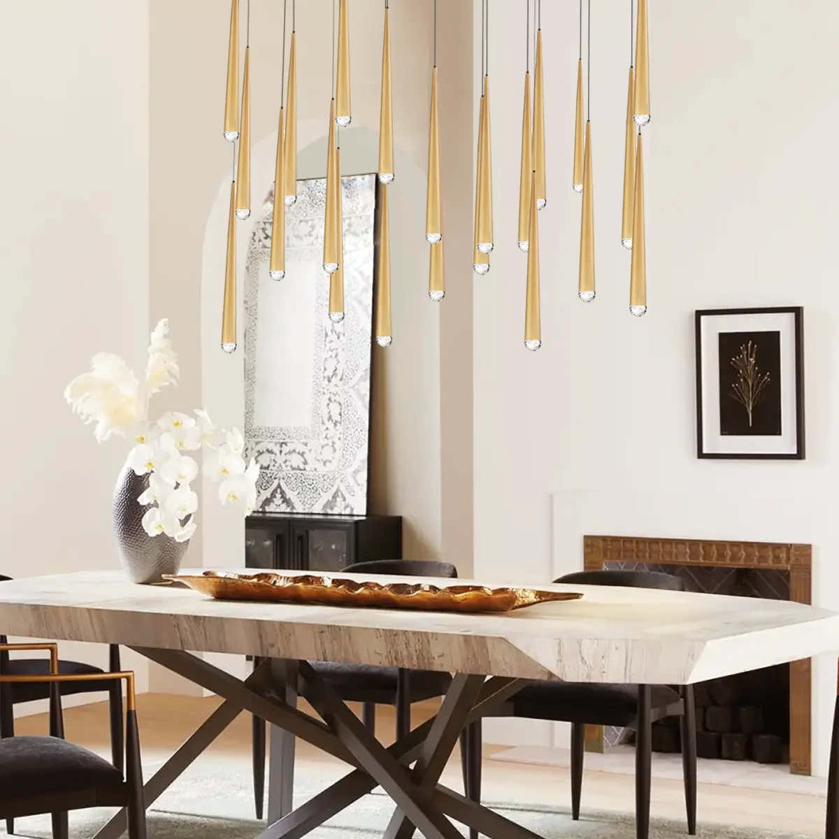 Anthropology Rectangle Crystal Pendant 137cm W