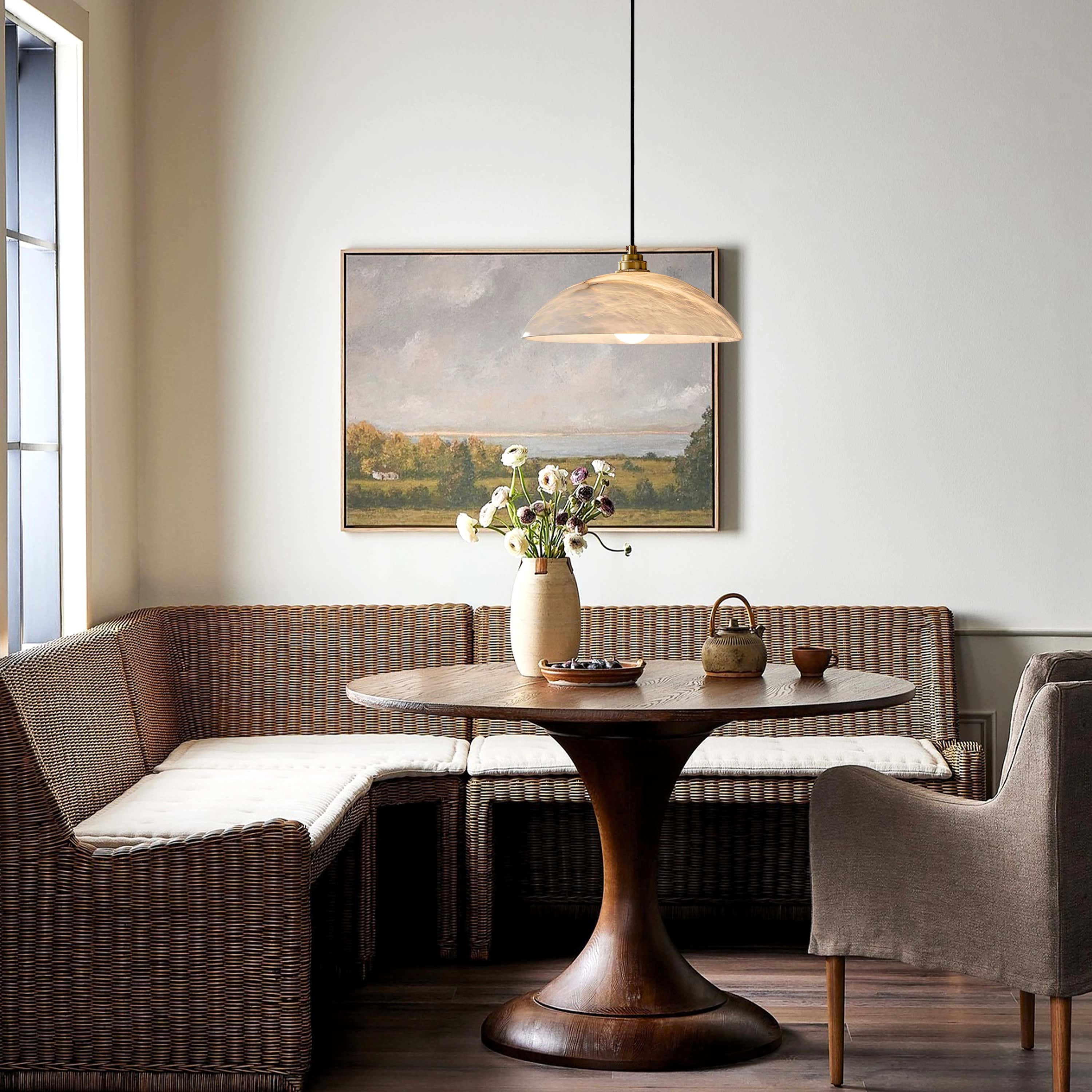 Dadaly Alabaster Modern Small Art Pendant 30.5cmD