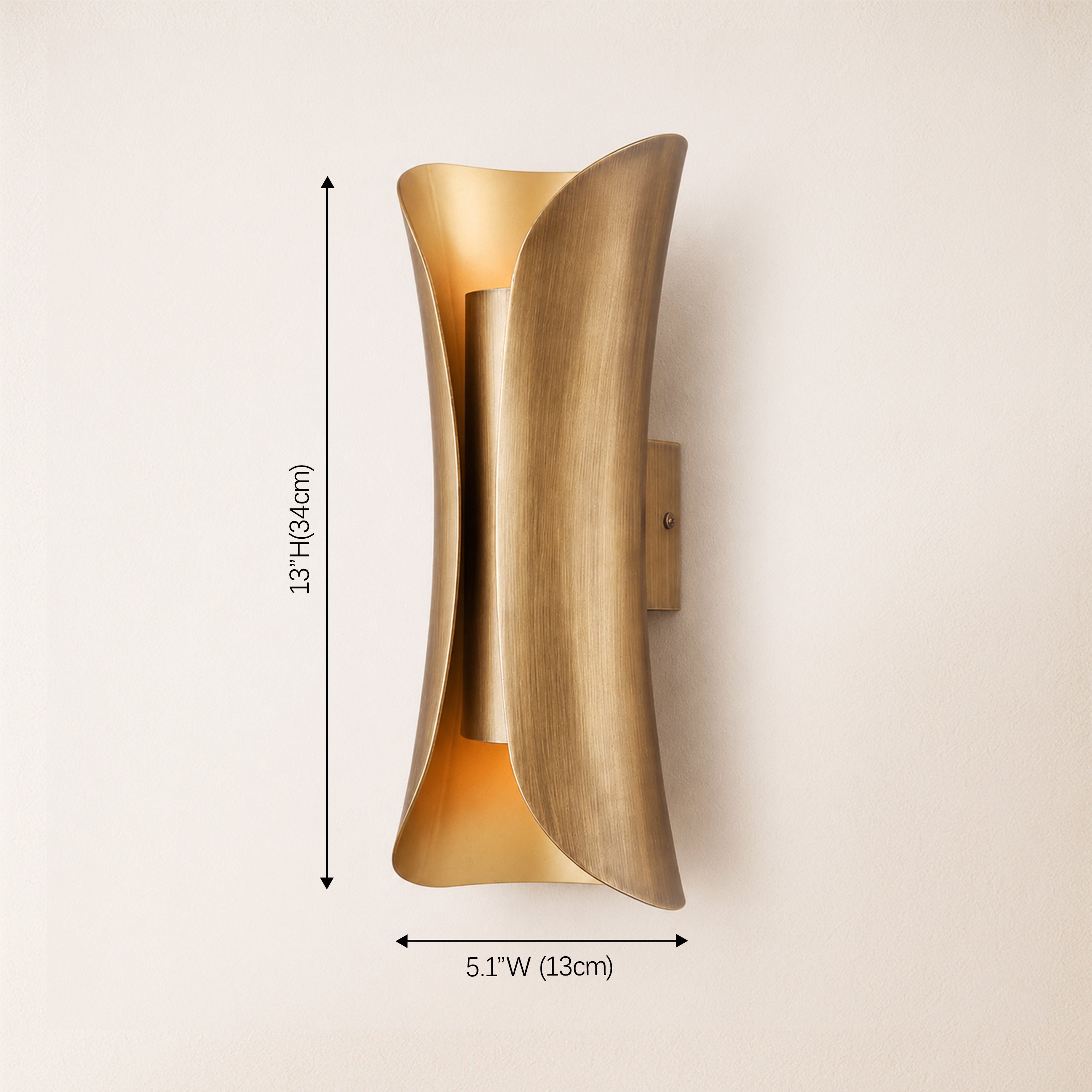 Zephyra Brass Hourglass Wall Sconce