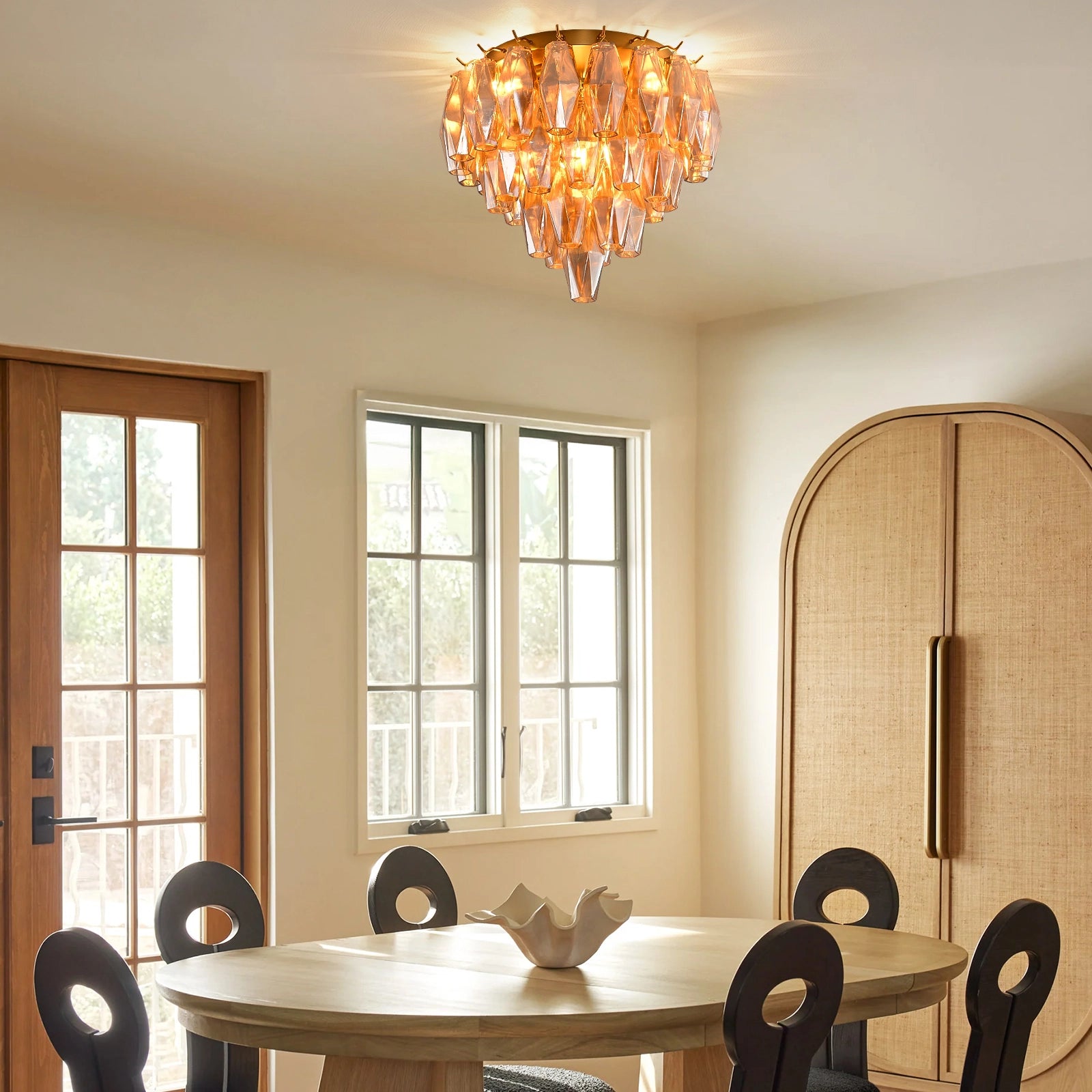 Celestial Drop Glass Flush Mount 32cm D
