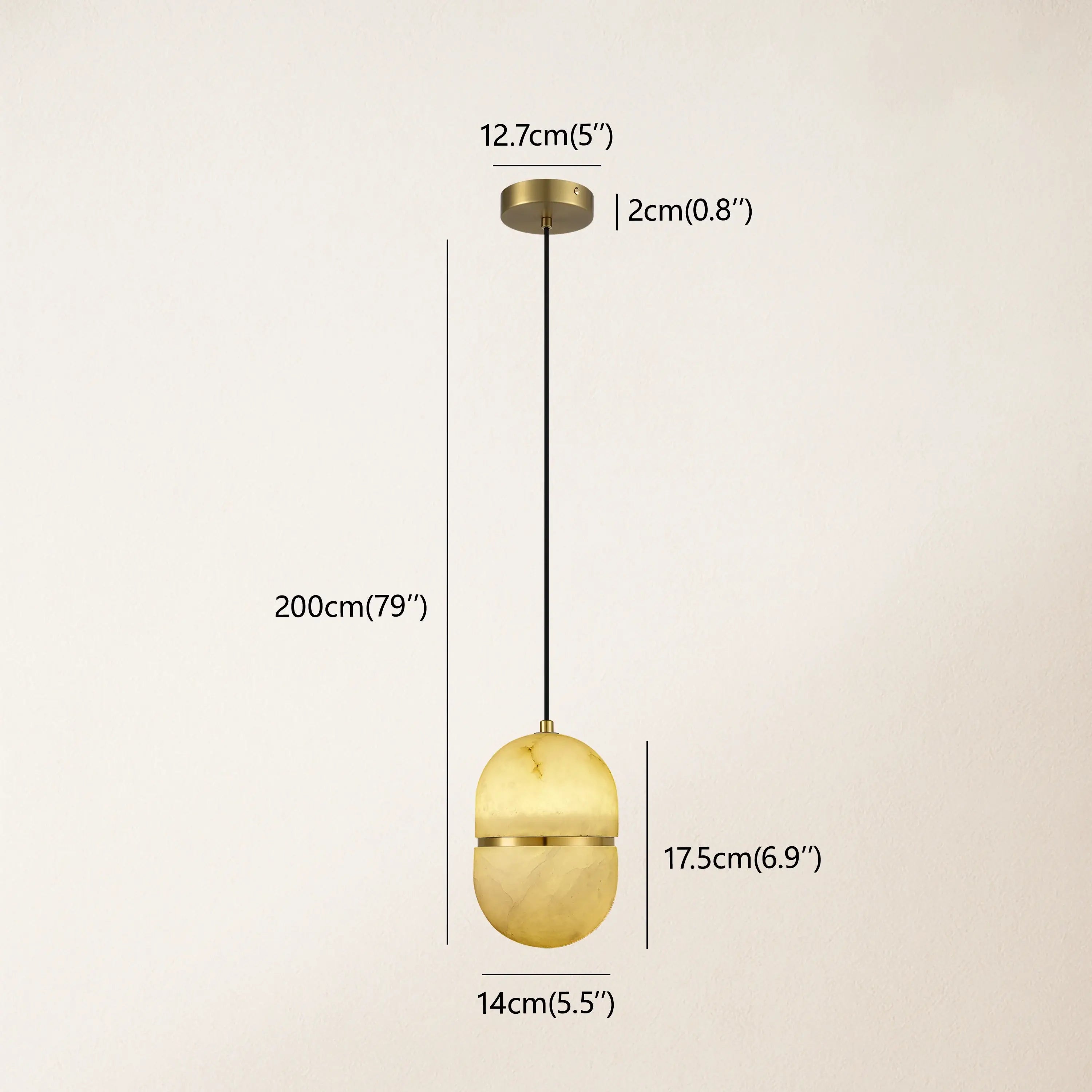 Hecate Alabaster Modern Pendant 14cm