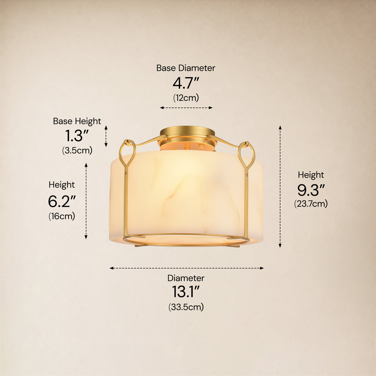 Alora Resin Round Flush Mount size-image