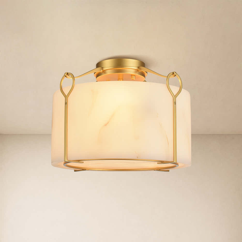 Alora Resin Round Flush Mount #Finish_Gold