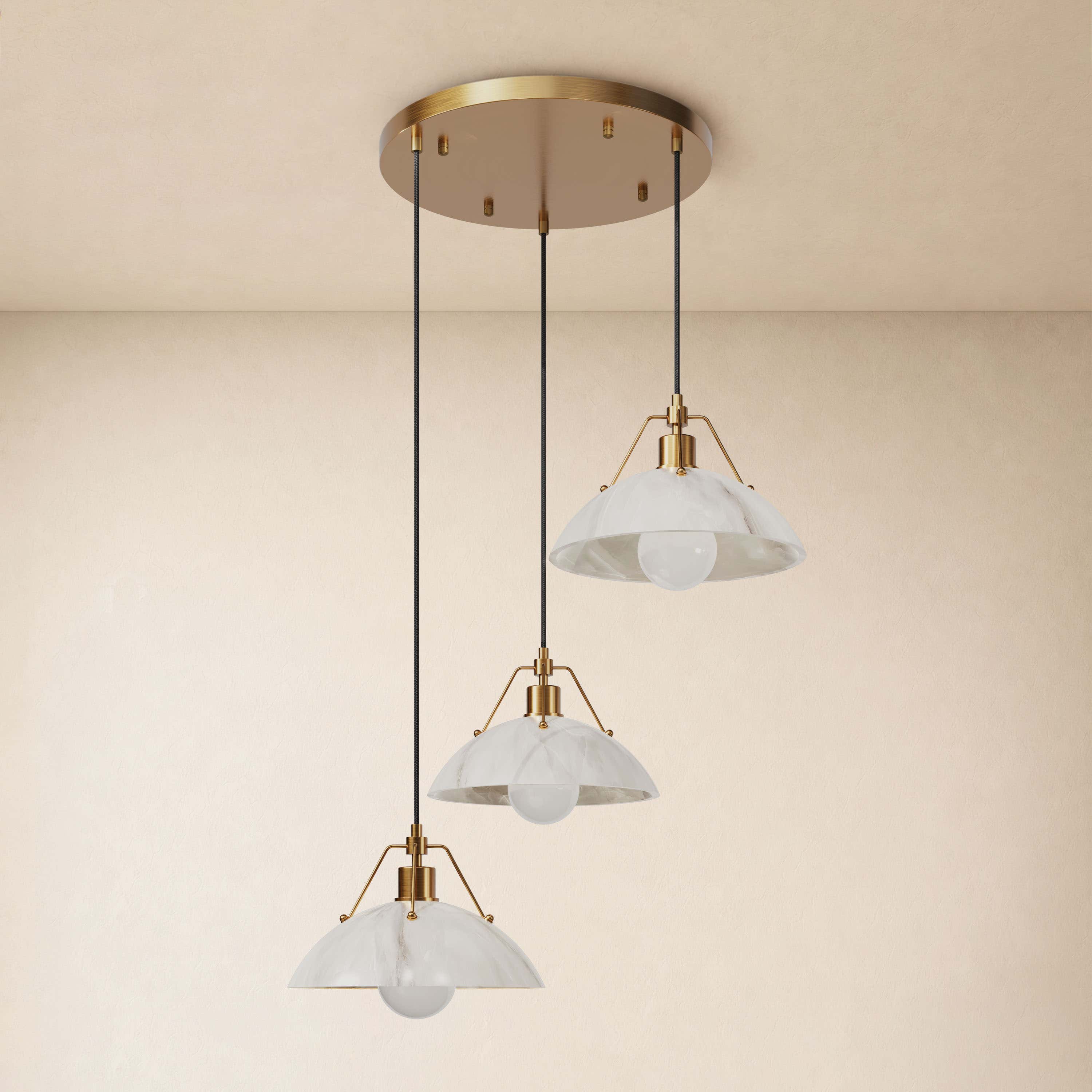 Aurevyn Resin 3-Light Round Pendant 15.7"D