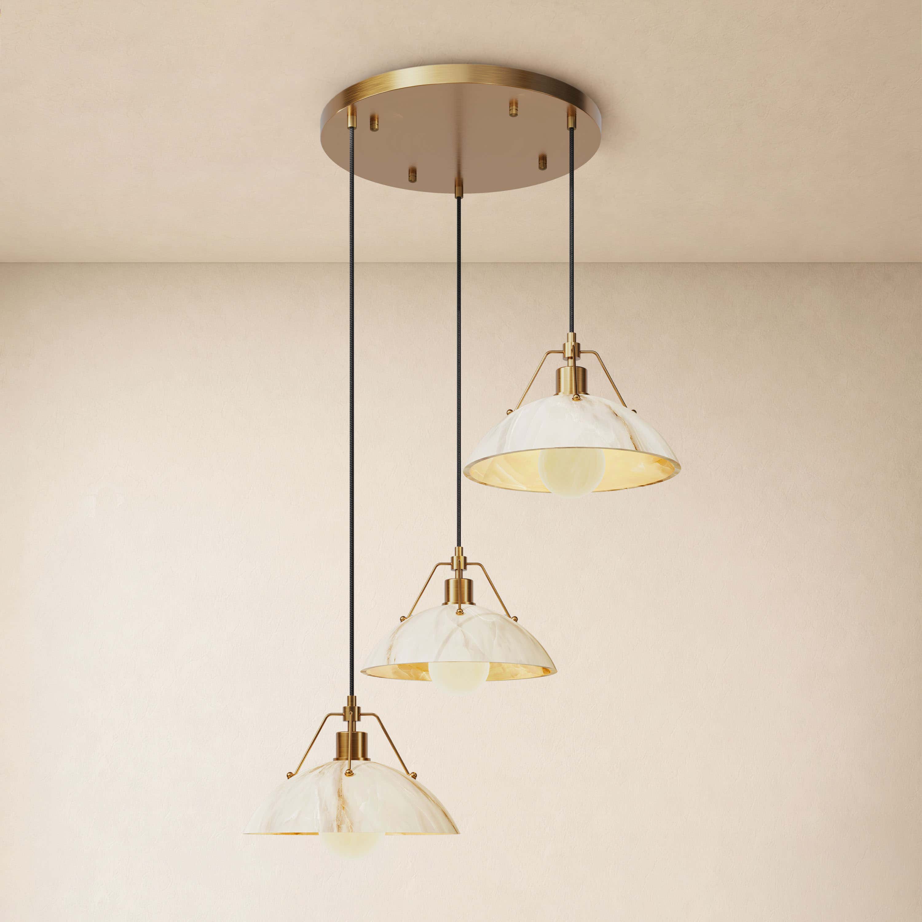Aurevyn Resin 3-Light Round Pendant 15.7"D