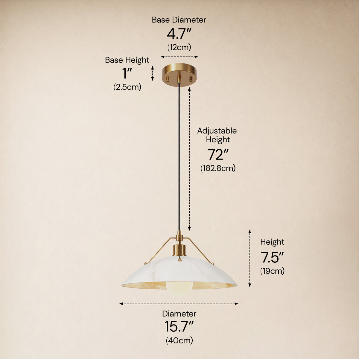 Aurevyn Resin Dome Pendant 11.8" 15.7"D size-image
