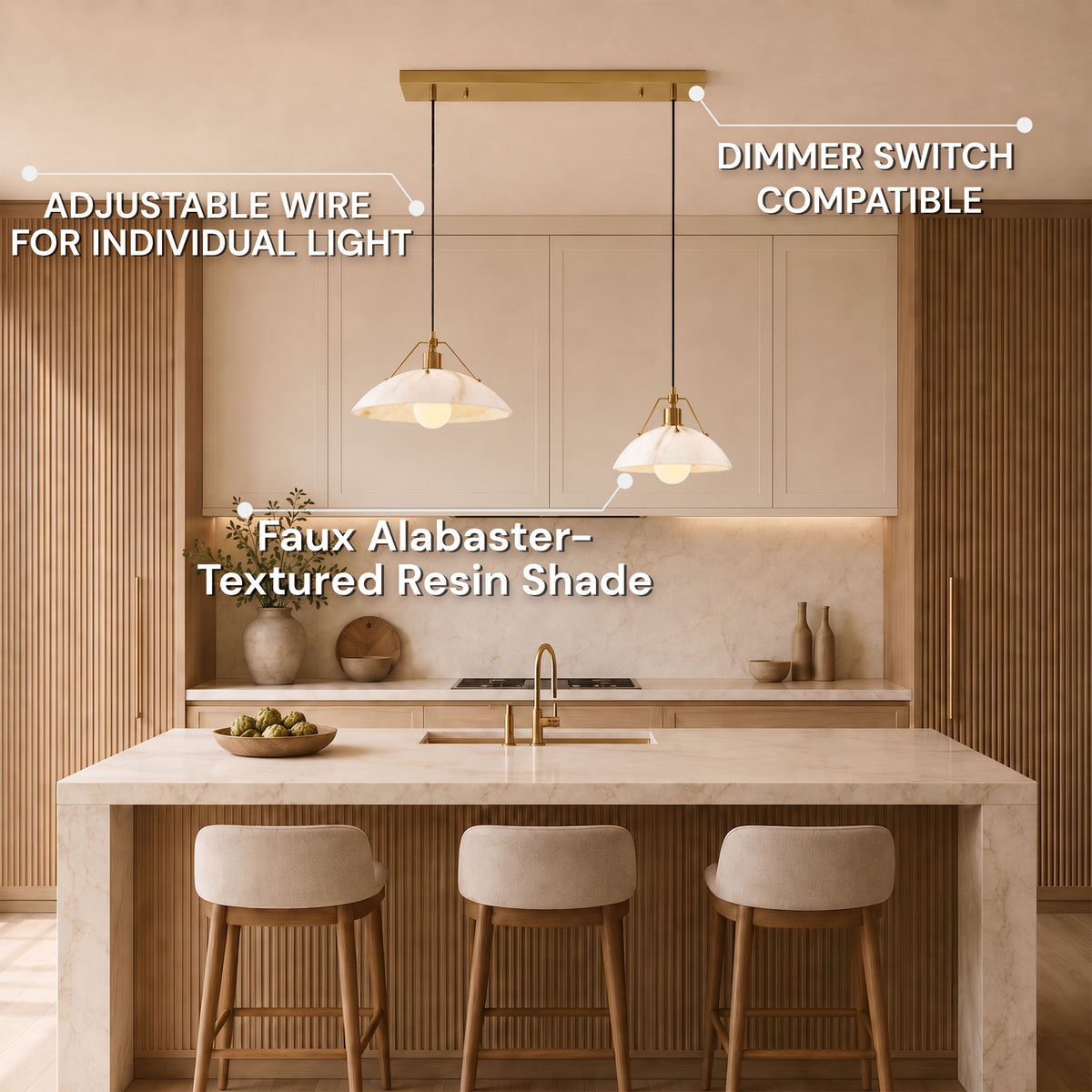 Aurevyn Resin Multi-Light Linear Pendant