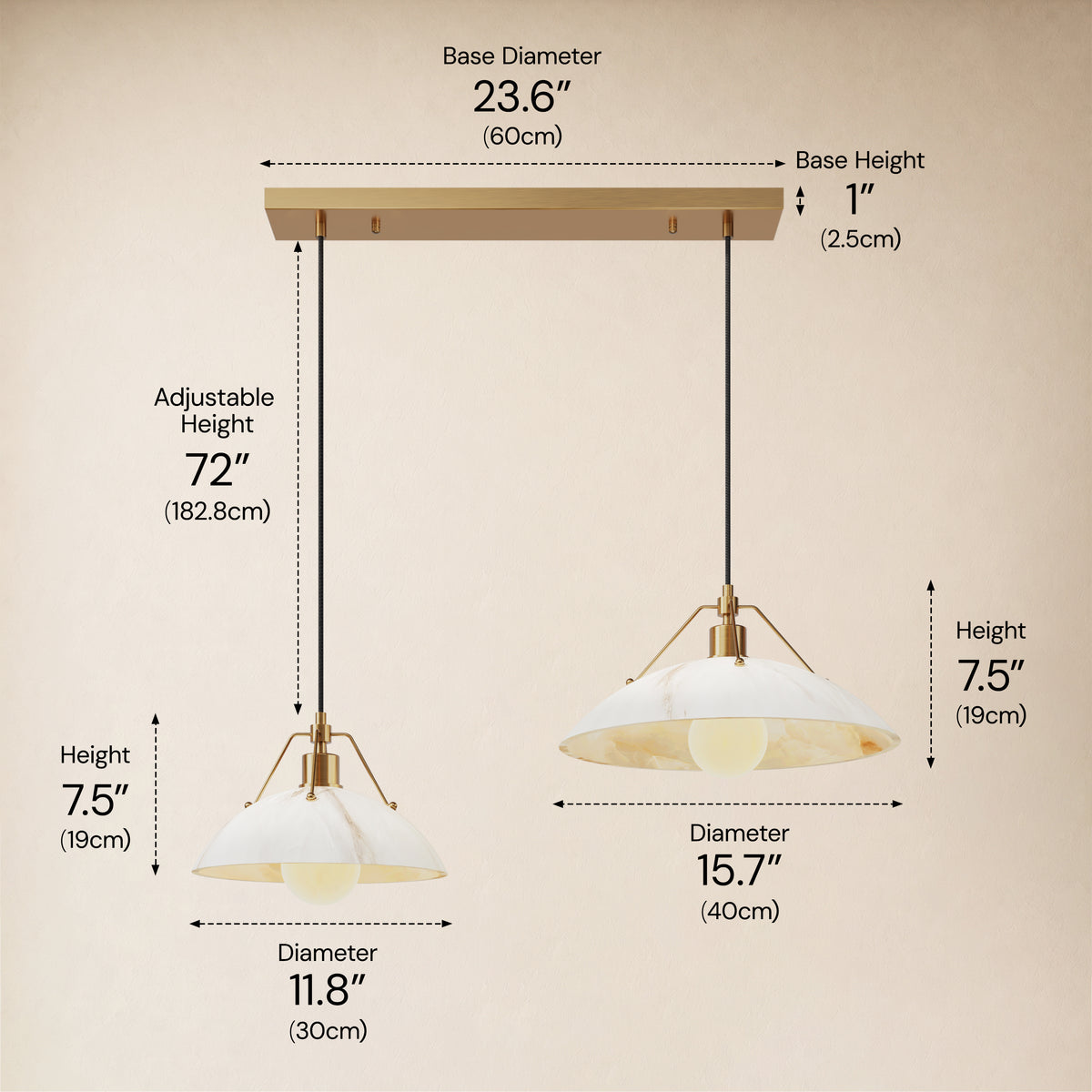 Aurevyn Resin Multi-Light Linear Pendant size-image