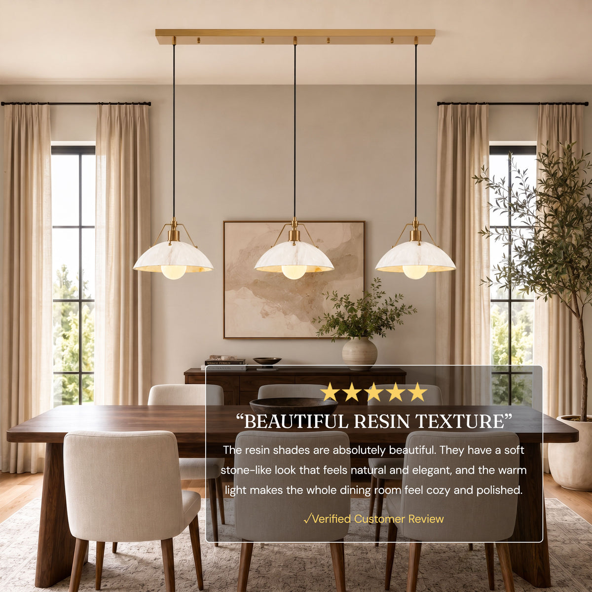 Aurevyn Resin Multi-Light Linear Pendant