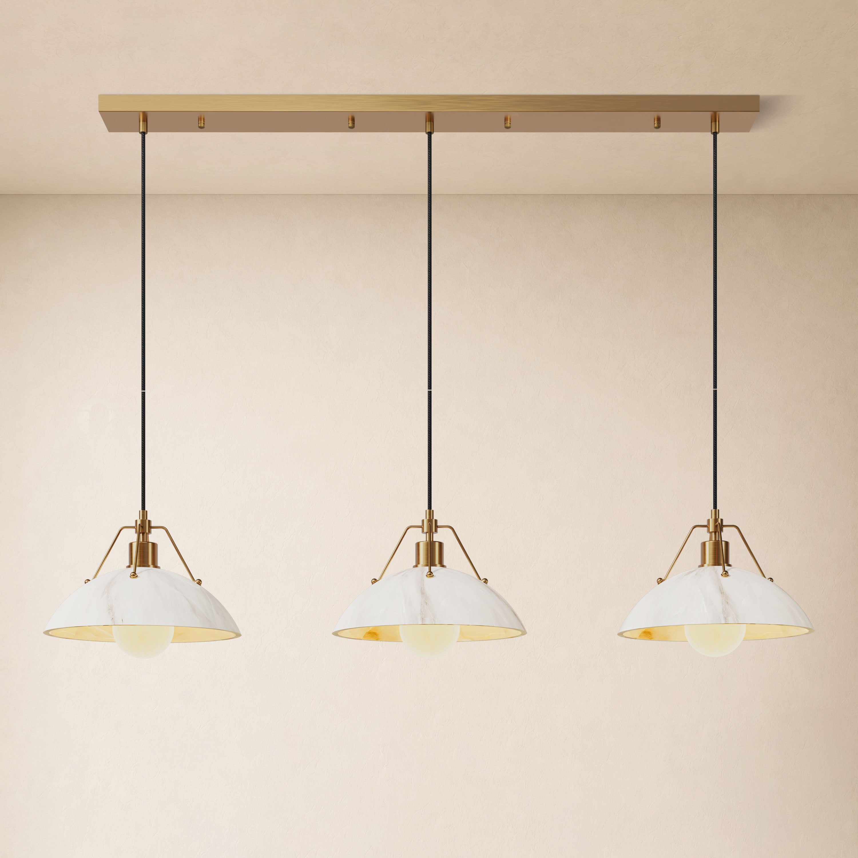 Aurevyn Resin Multi-Light Linear Pendant #Finish_Gold,Size_39.4"