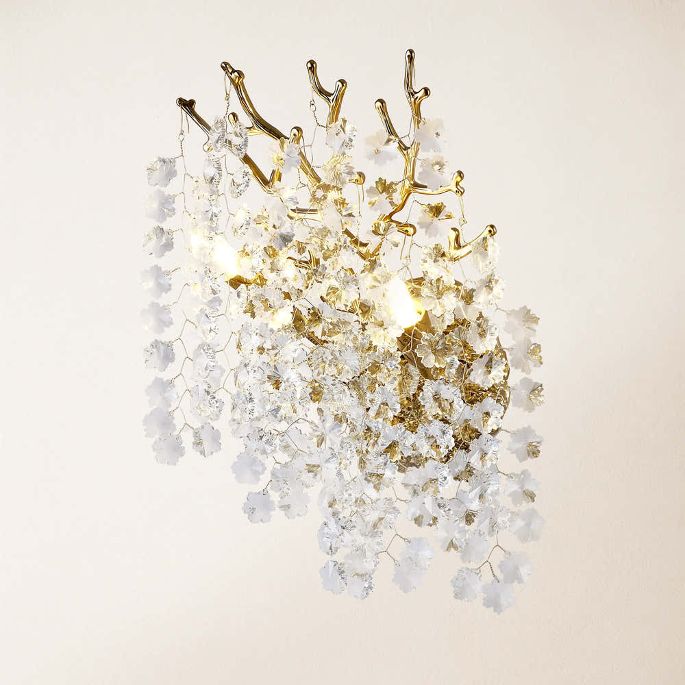 Lustre Branches Crystal Wall Sconce 10"W#Finish_Gold