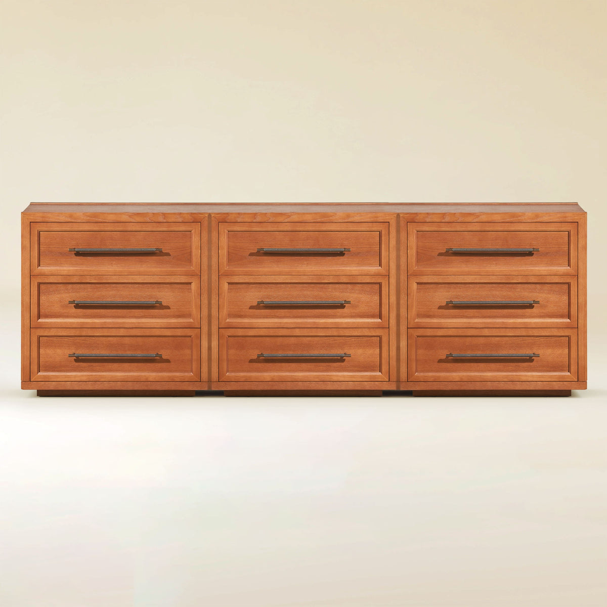 Alvar 91″ Oak 9-Drawer Chest(Set of 3)