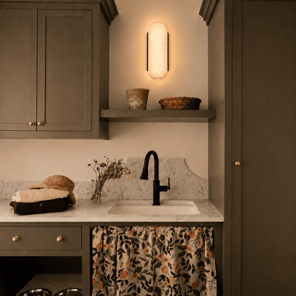 Valora Alabaster Capsule Wall Sconce