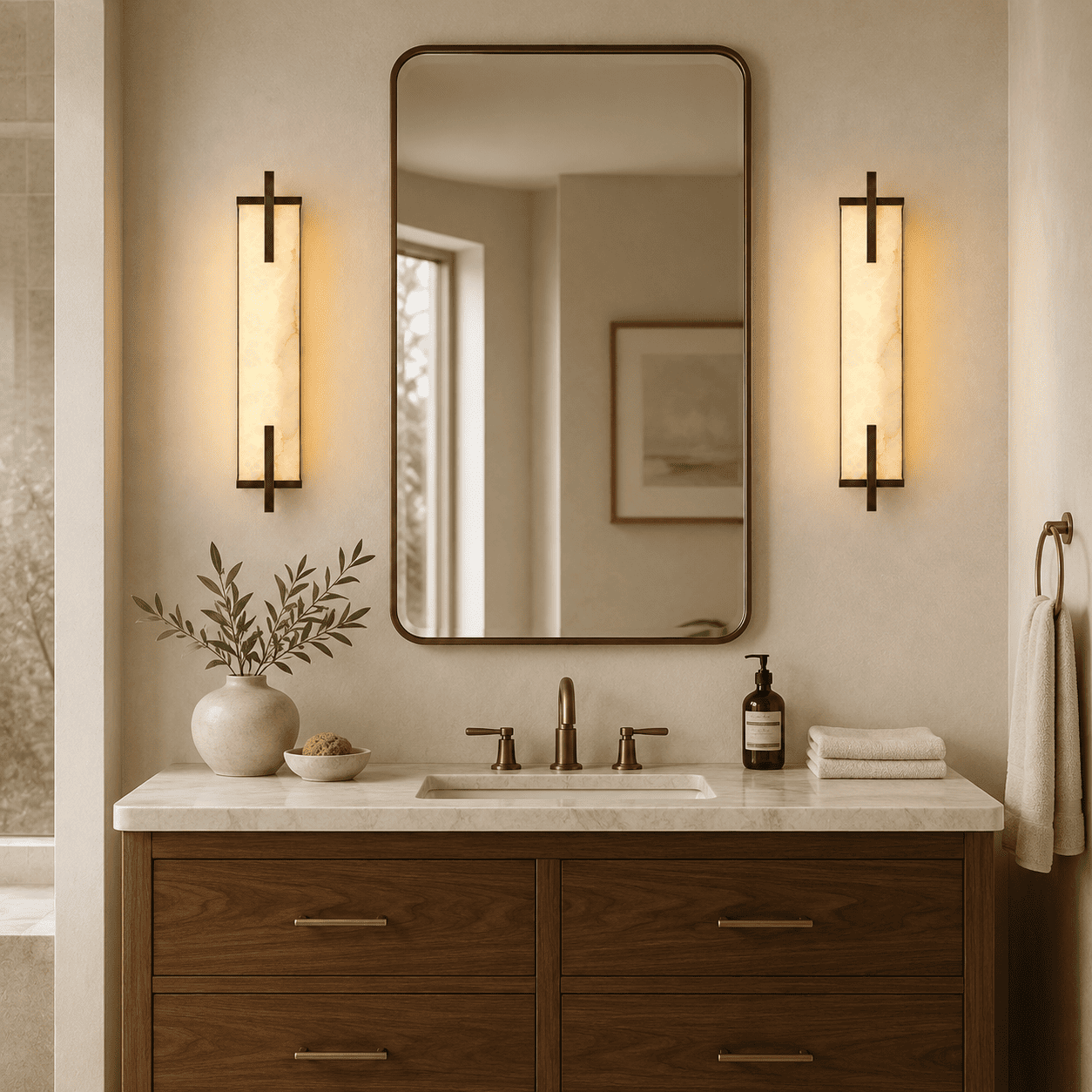 Vespera Alabaster Linear Wall Sconce