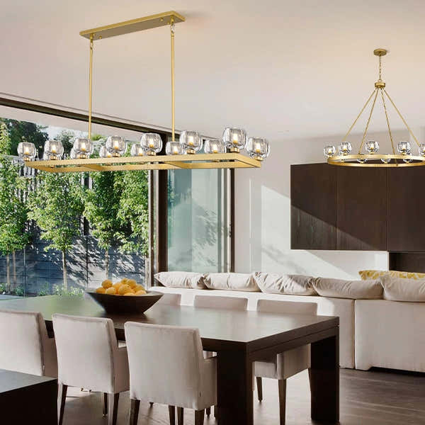 Vellum Rectangular Chandelier 59"W