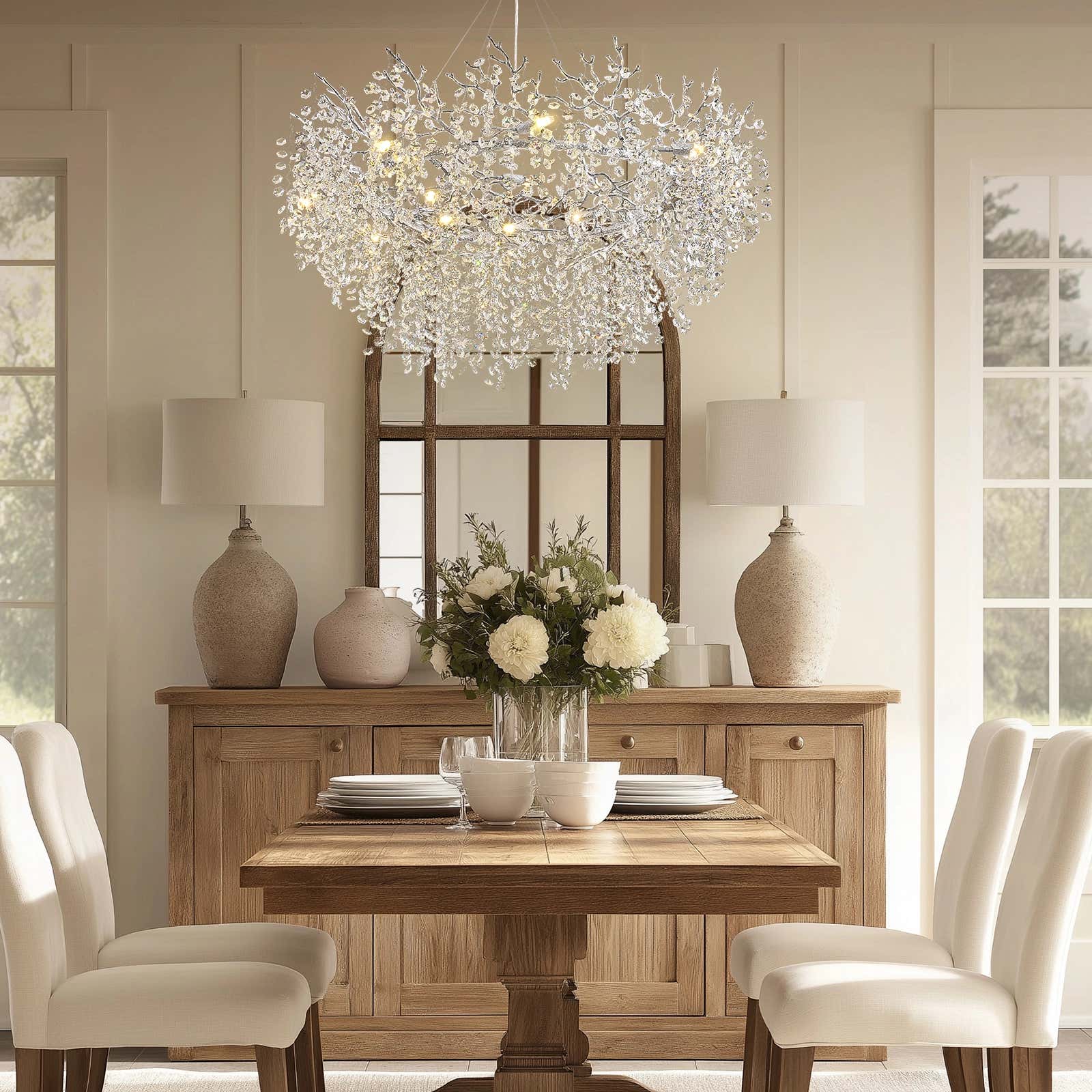 Lustre Branches Halo Chandelier 122cm