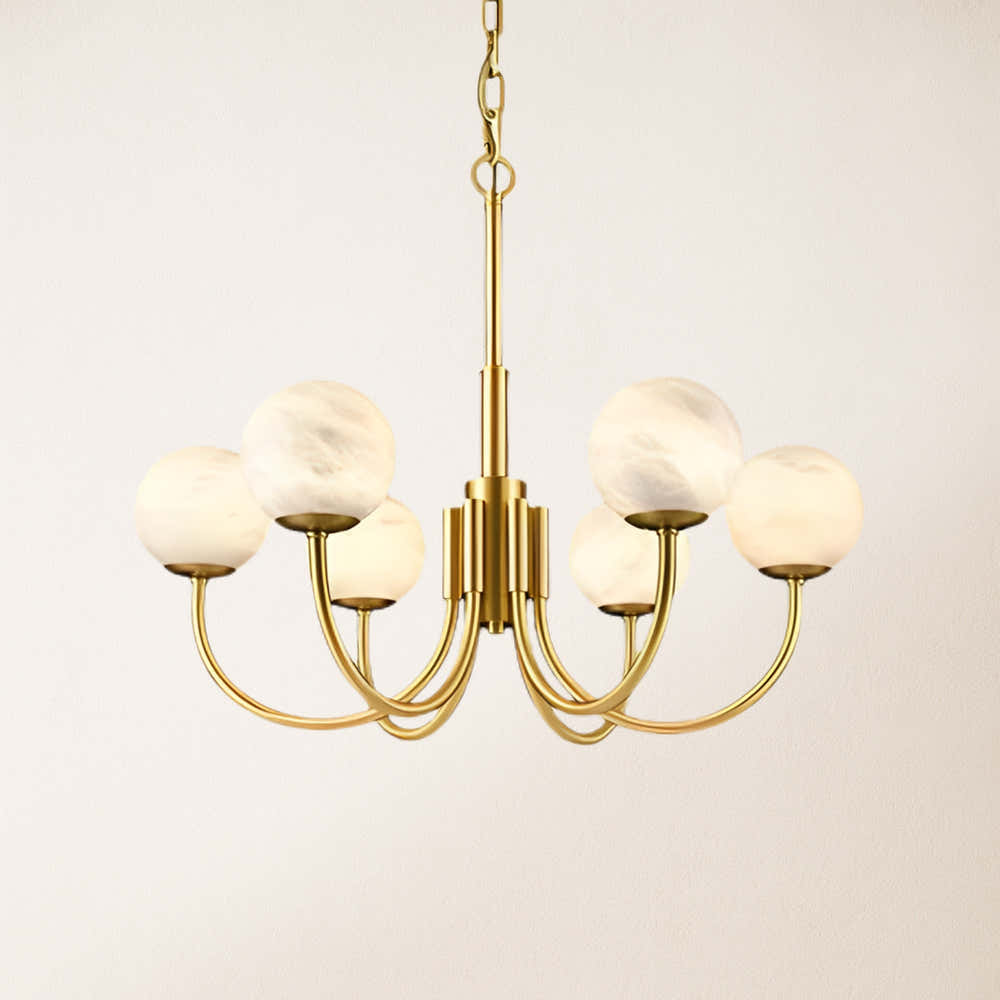 Modern Alabaster Round Art Chandelier 65cm D