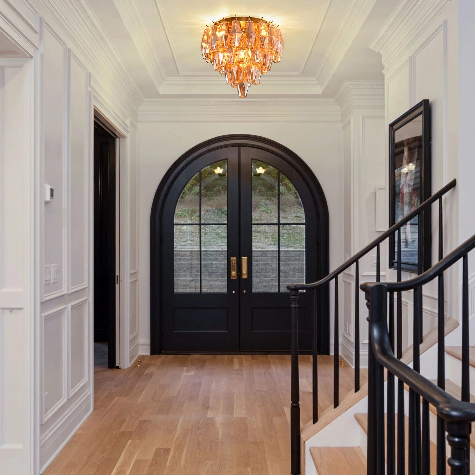 Celestial Drop Glass Flush Mount 32cm D
