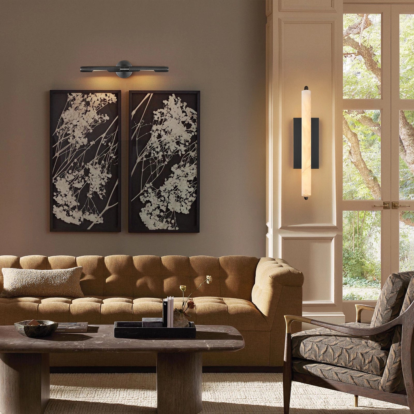 Clara Glow Alabaster Single Wall Sconce 48cm