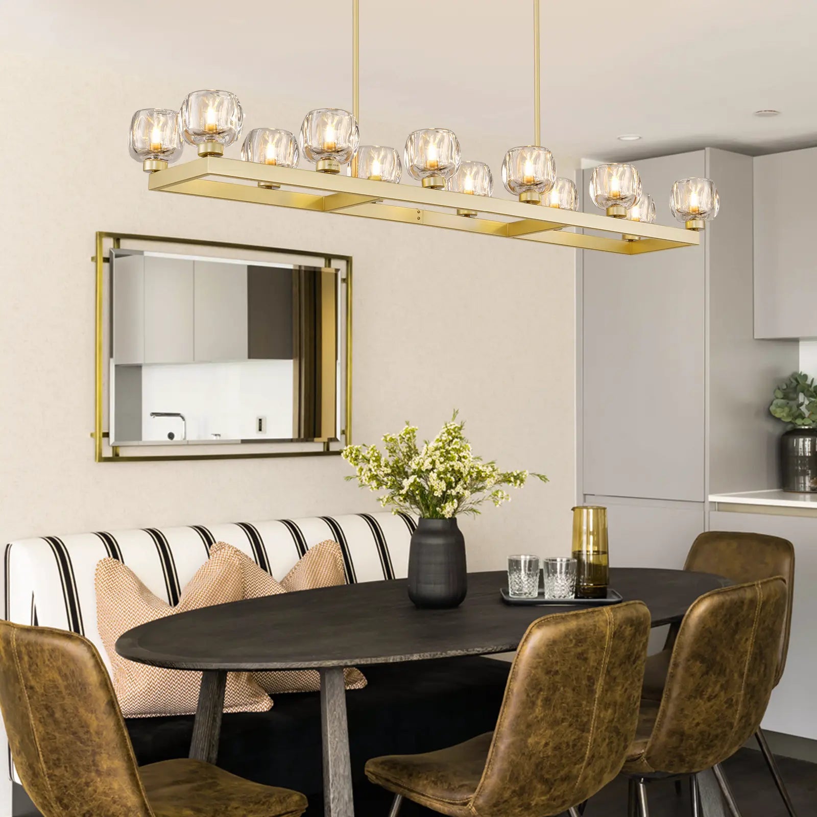 Vellum Rectangular Chandelier 173cm L