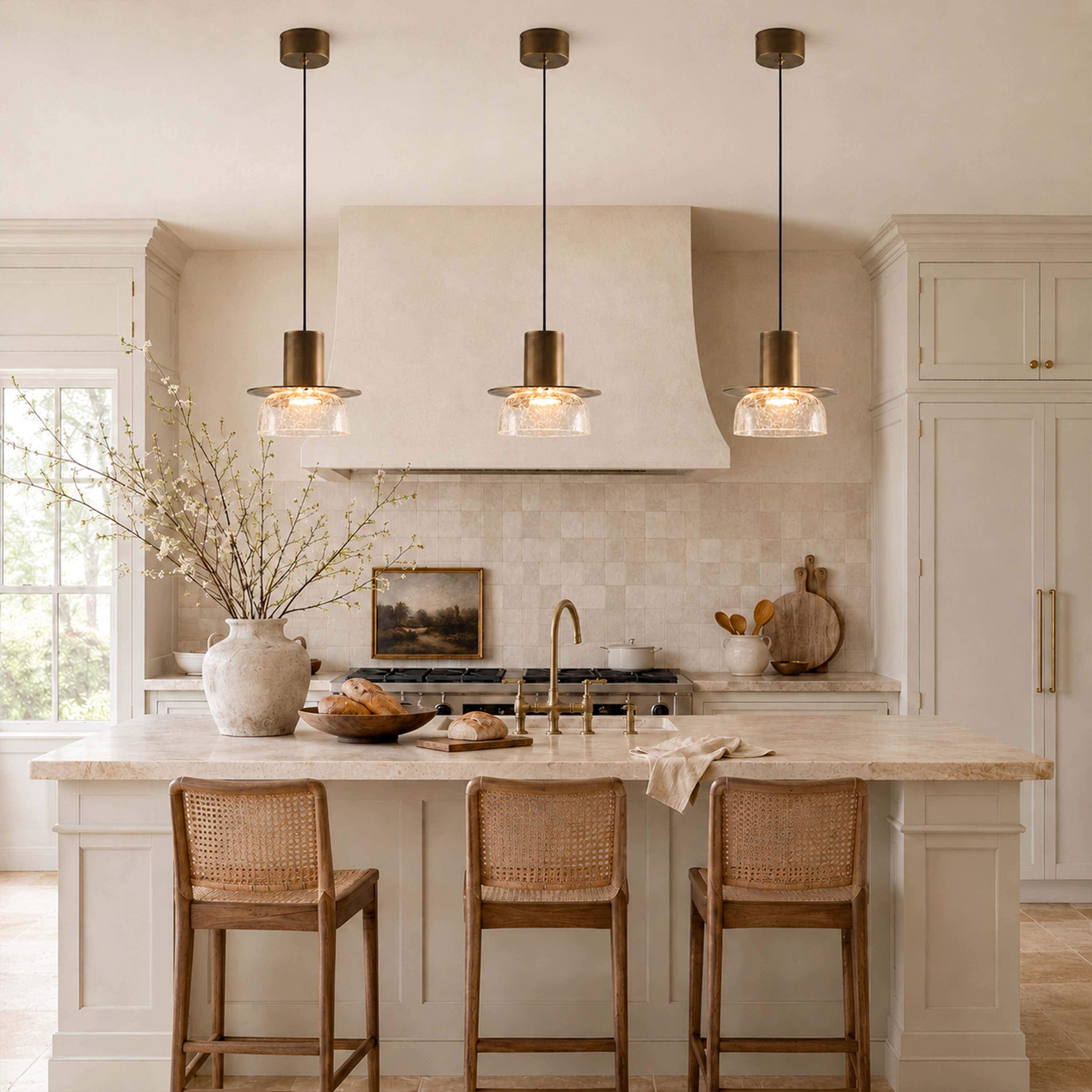 Zendria Crackle Glass Pendant Light
