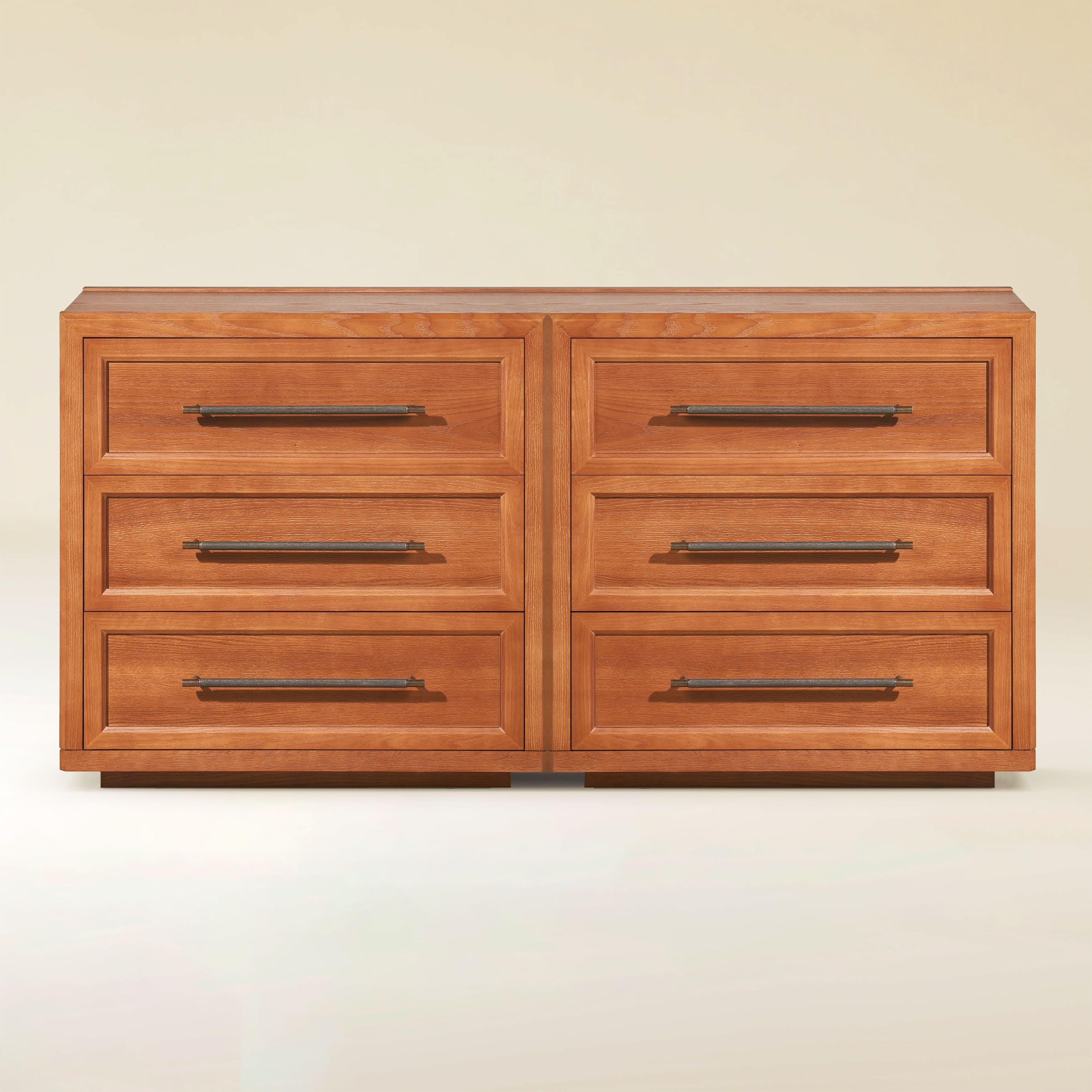 Alvar 61″ Oak 6-Drawer Chest(Set of 2)