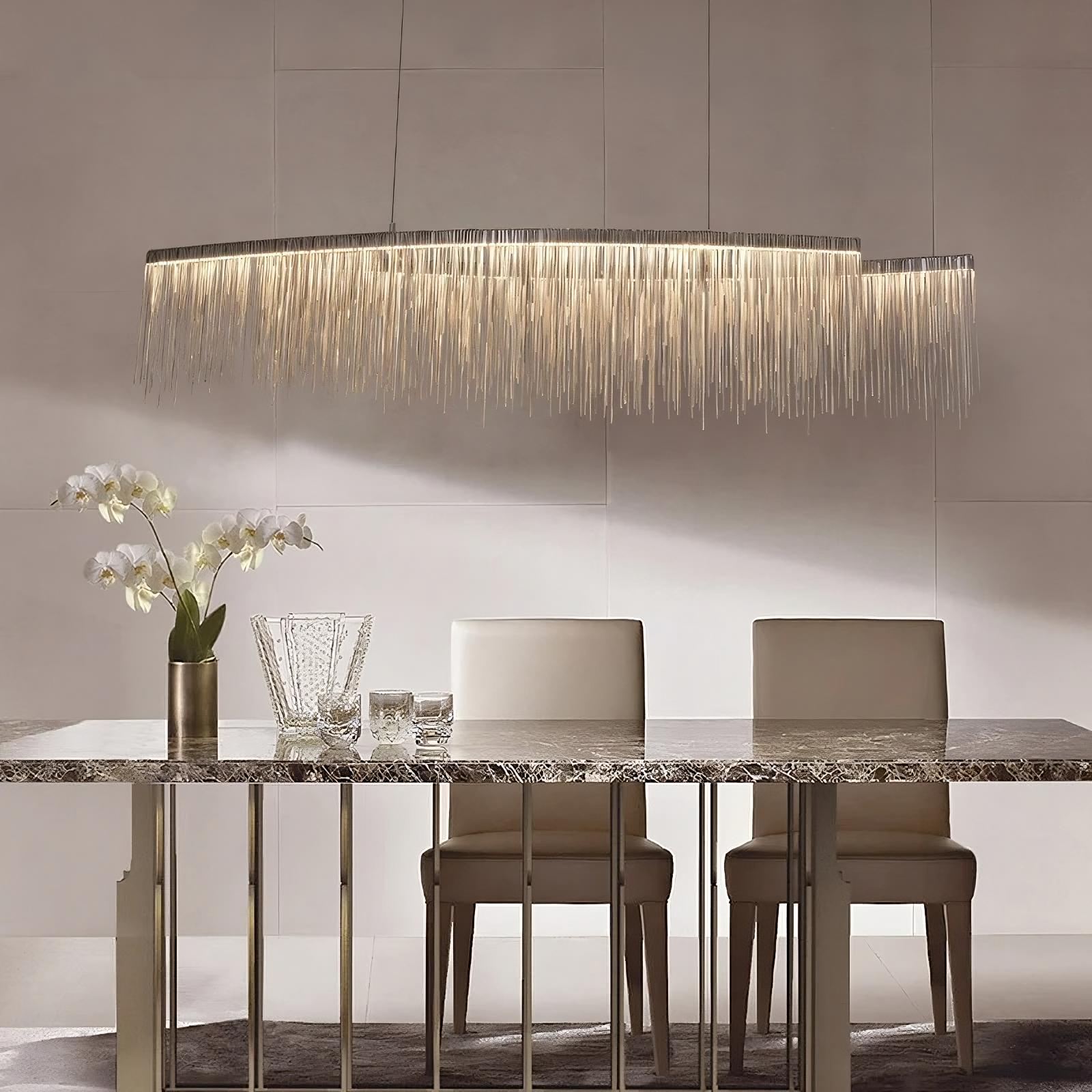 Teresa 47" Cadena Metal Tassel Dining Room Light
