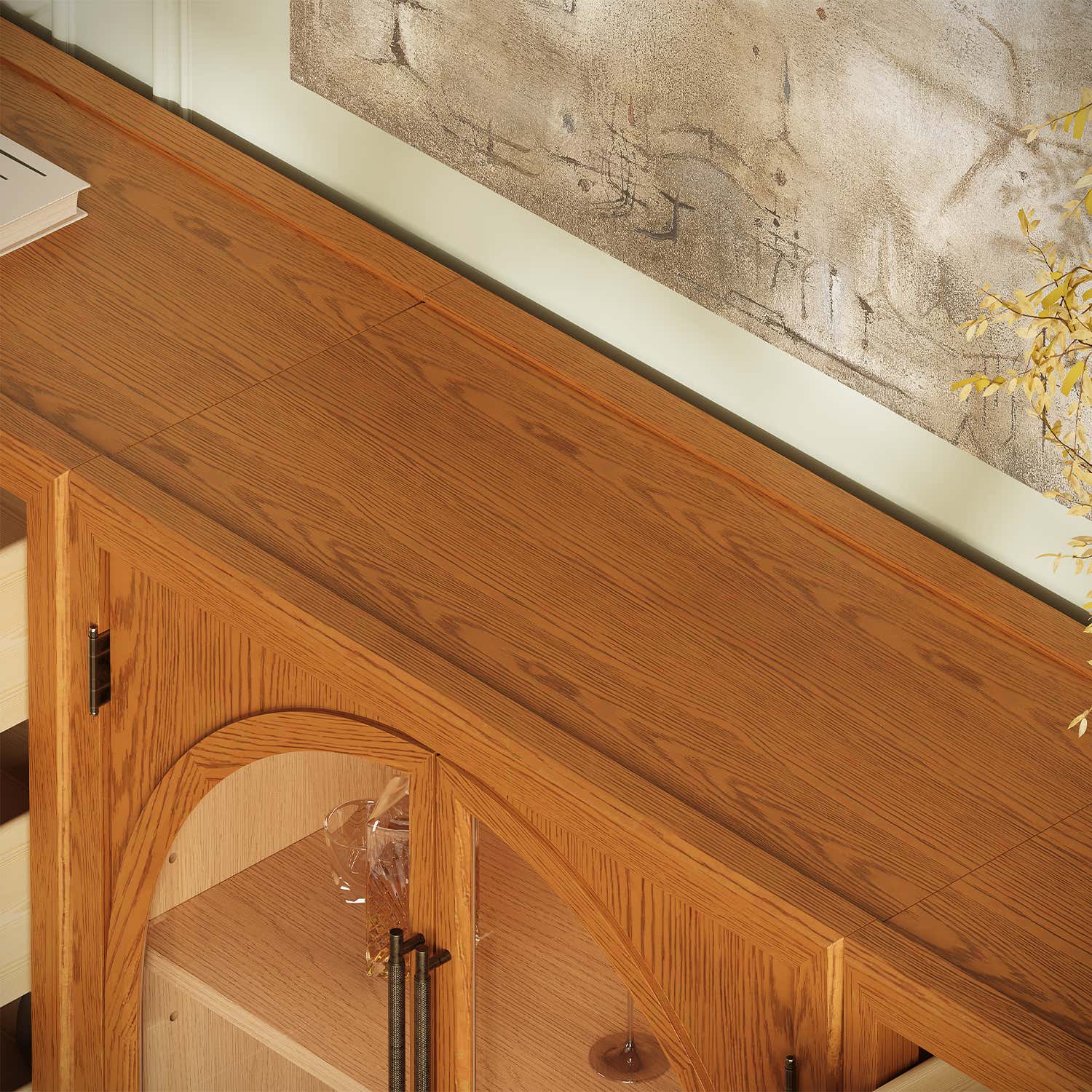 Alvar Arched 121″ Oak Modular Media Console(Set of 4)