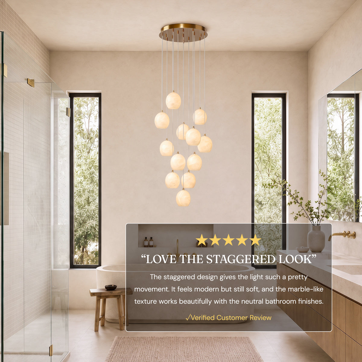 Quorvyn Resin Globe Round Chandelier