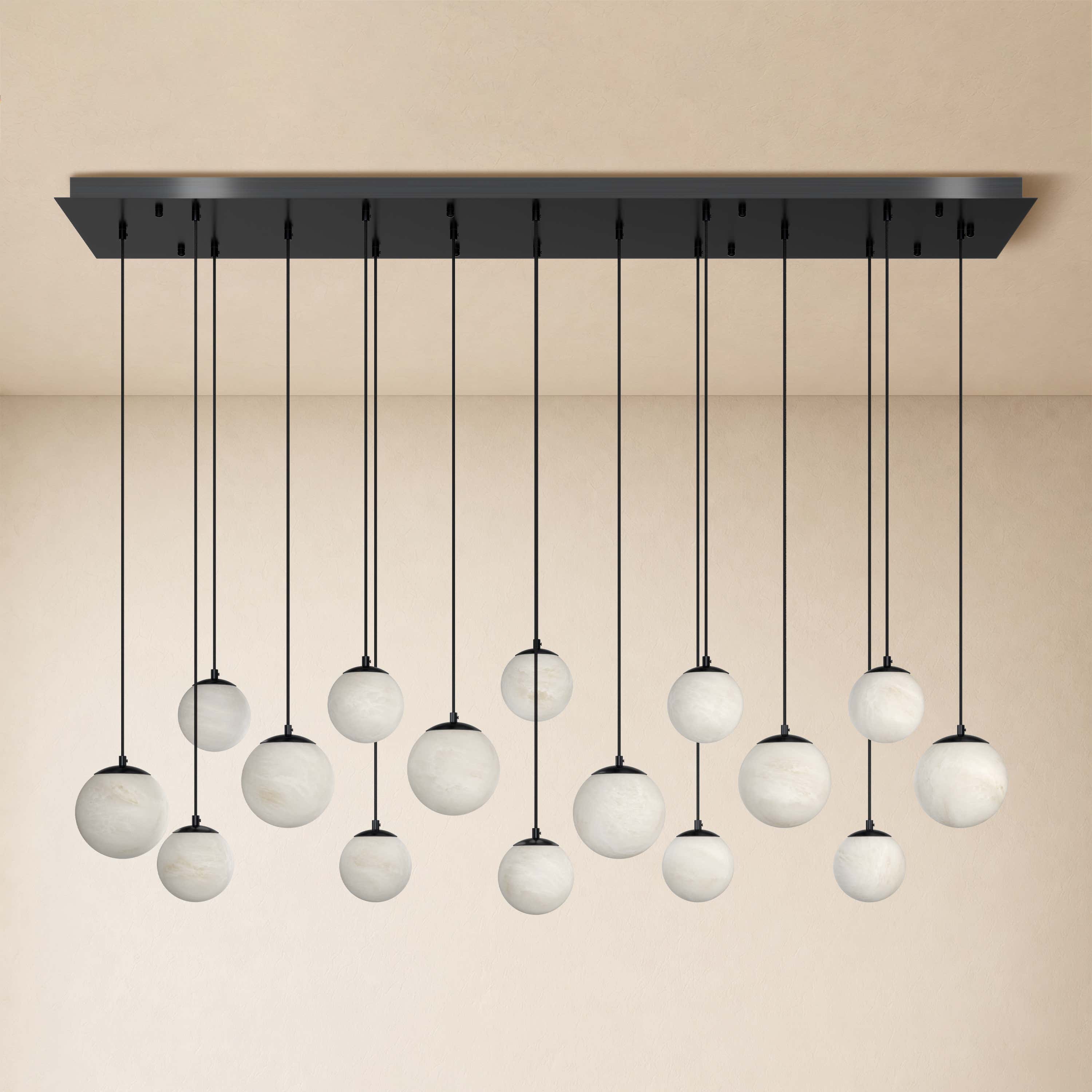 Elviora Resin Globe Rectangular Chandelier